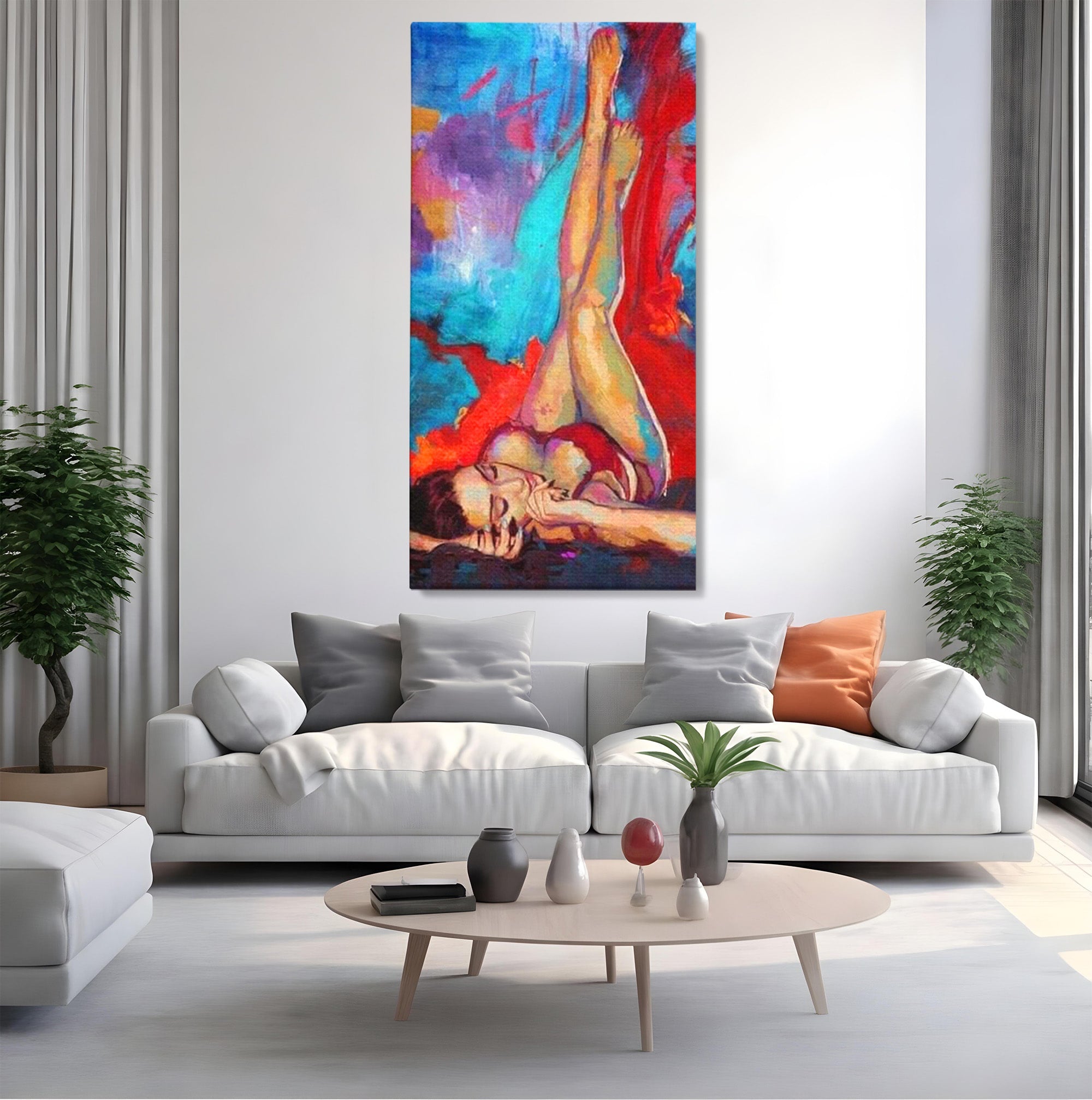 Tablou Canvas Premium LuxCanva® PI1310, Visare In Culori, Femeie, Abstract, Relaxare, Dormitor, Arta Moderna, Culori Vibrante