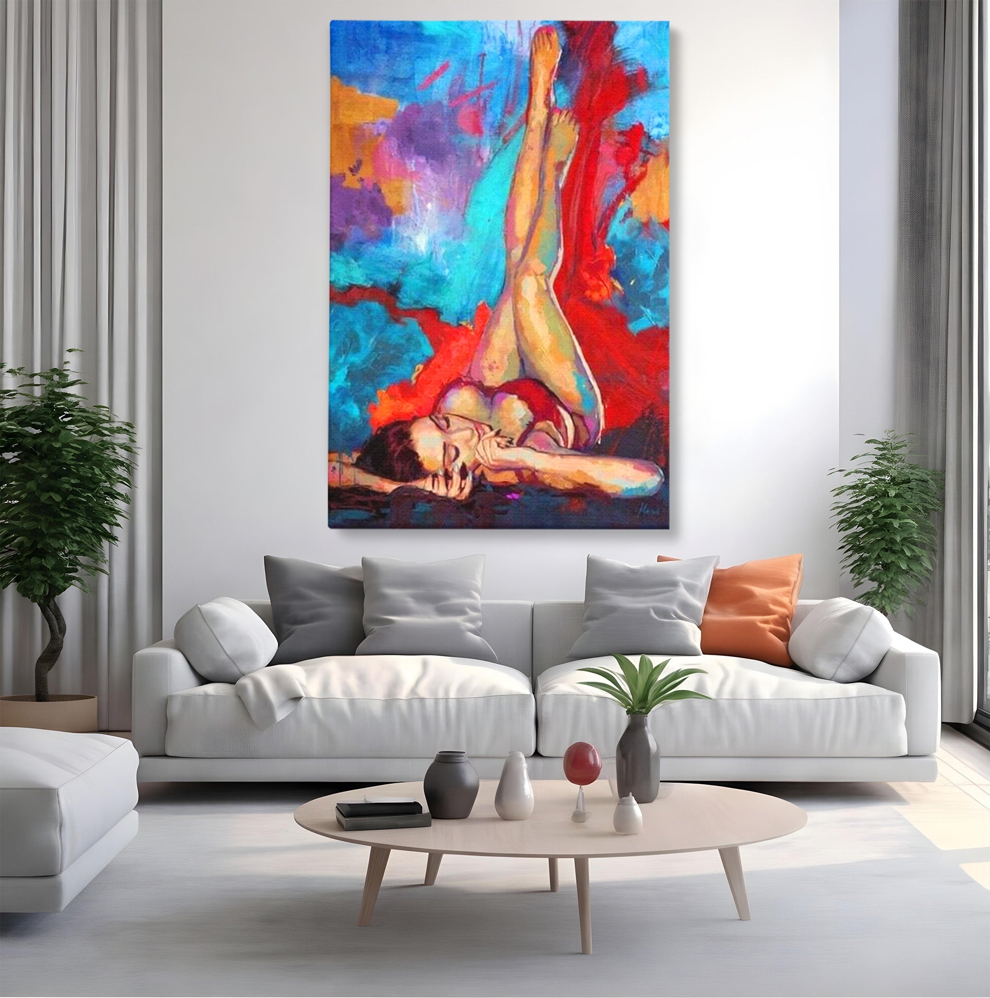 Tablou Canvas Premium LuxCanva® PI1310, Visare In Culori, Femeie, Abstract, Relaxare, Dormitor, Arta Moderna, Culori Vibrante
