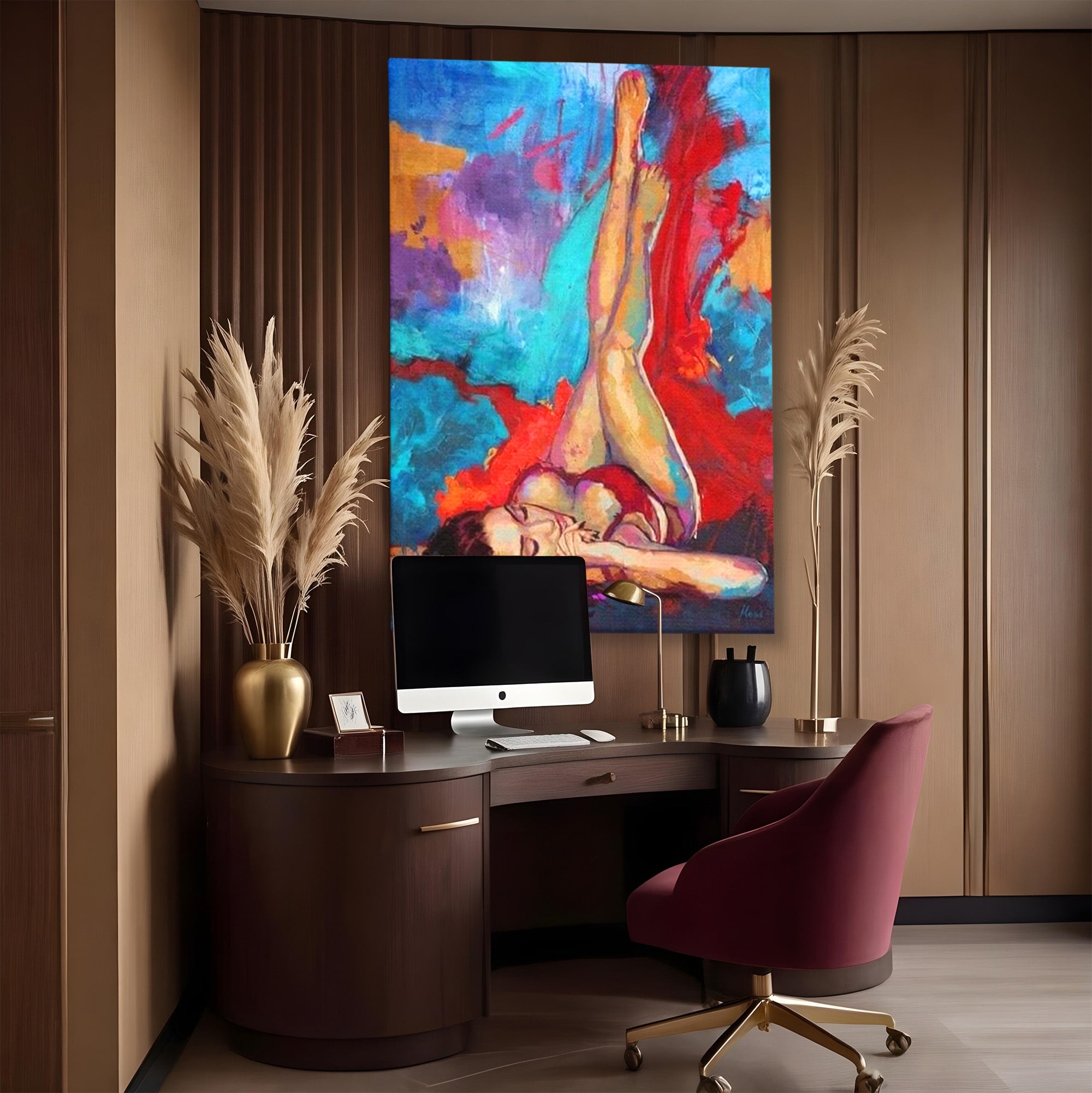 Tablou Canvas Premium LuxCanva® PI1310, Visare In Culori, Femeie, Abstract, Relaxare, Dormitor, Arta Moderna, Culori Vibrante
