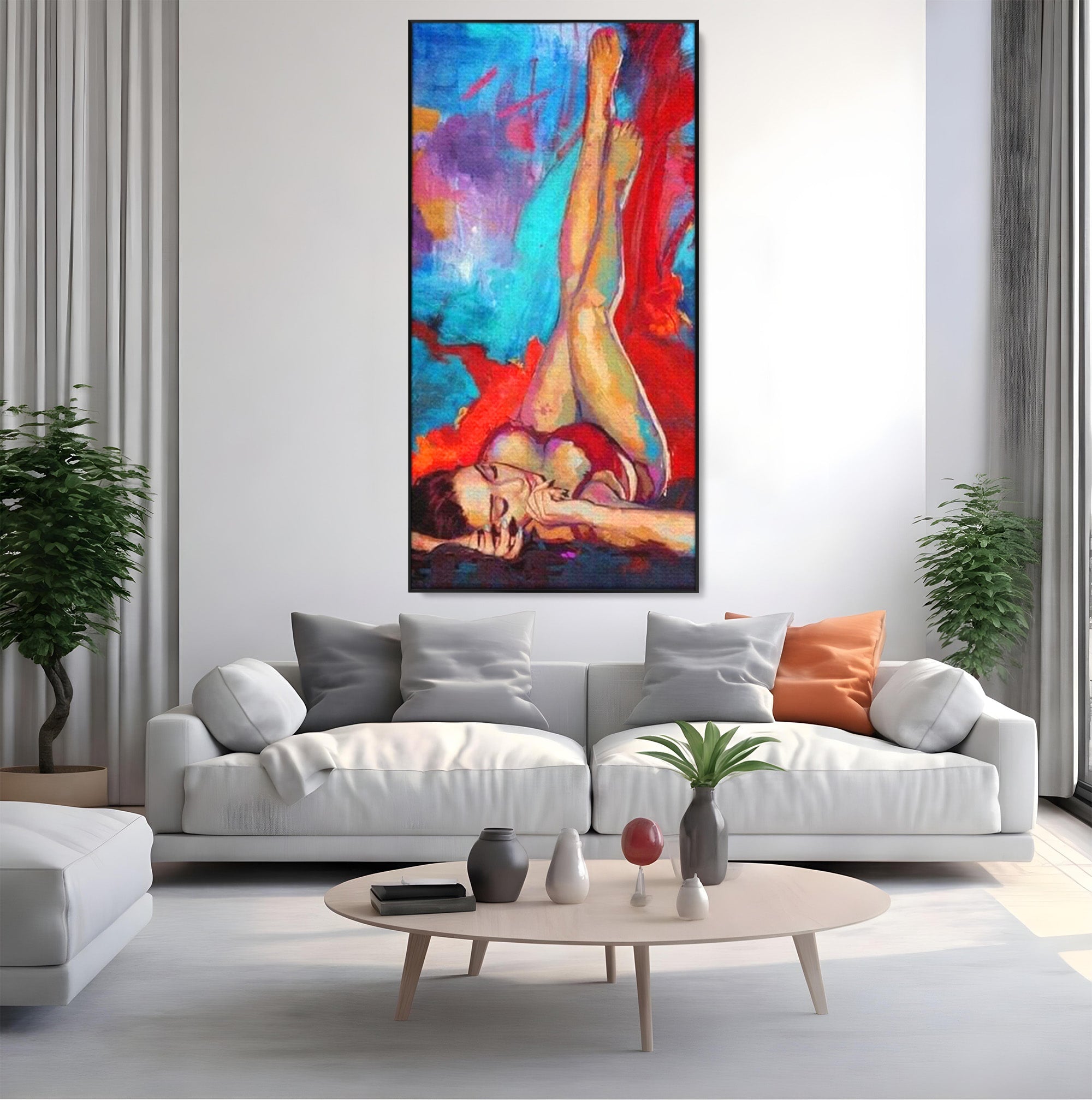 Tablou Canvas Premium LuxCanva® PI1310, Visare In Culori, Femeie, Abstract, Relaxare, Dormitor, Arta Moderna, Culori Vibrante