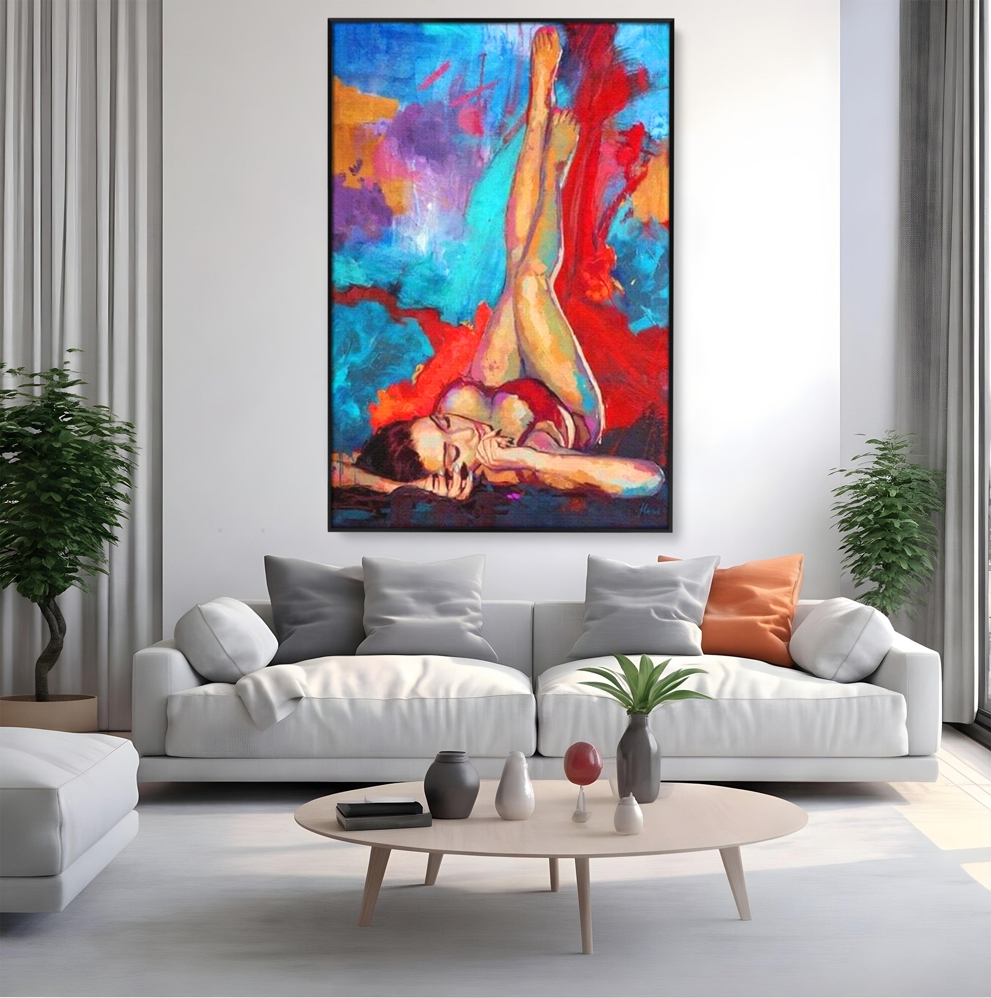 Tablou Canvas Premium LuxCanva® PI1310, Visare In Culori, Femeie, Abstract, Relaxare, Dormitor, Arta Moderna, Culori Vibrante