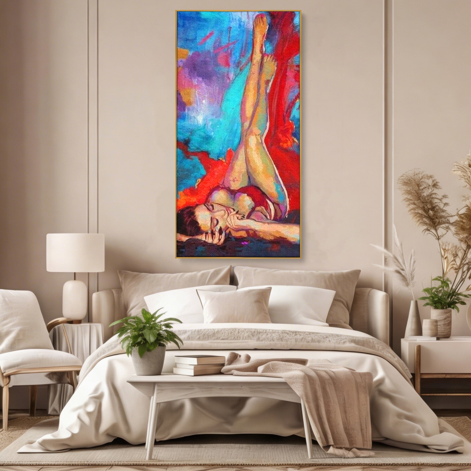 Tablou Canvas Premium LuxCanva® PI1310, Visare In Culori, Femeie, Abstract, Relaxare, Dormitor, Arta Moderna, Culori Vibrante