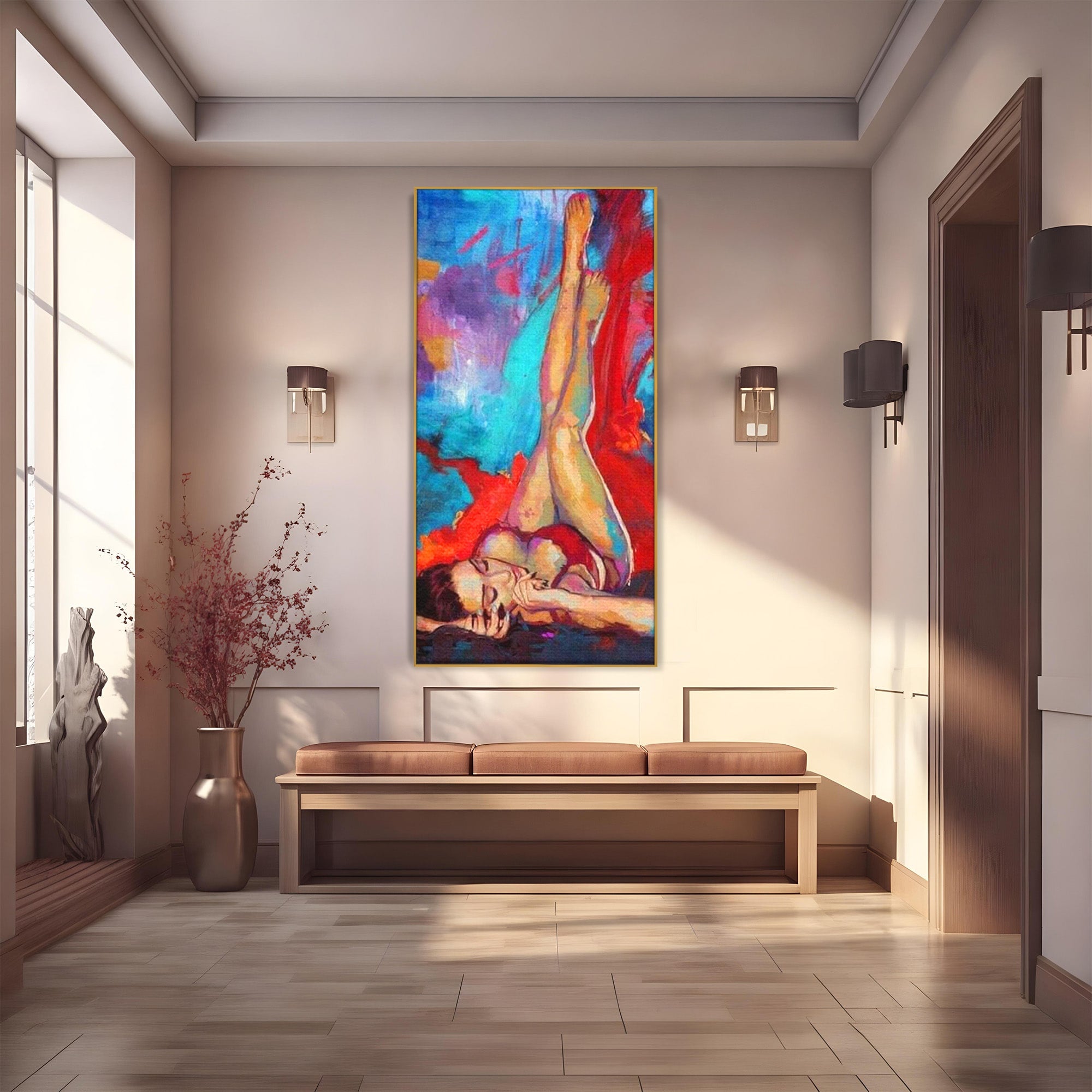 Tablou Canvas Premium LuxCanva® PI1310, Visare In Culori, Femeie, Abstract, Relaxare, Dormitor, Arta Moderna, Culori Vibrante