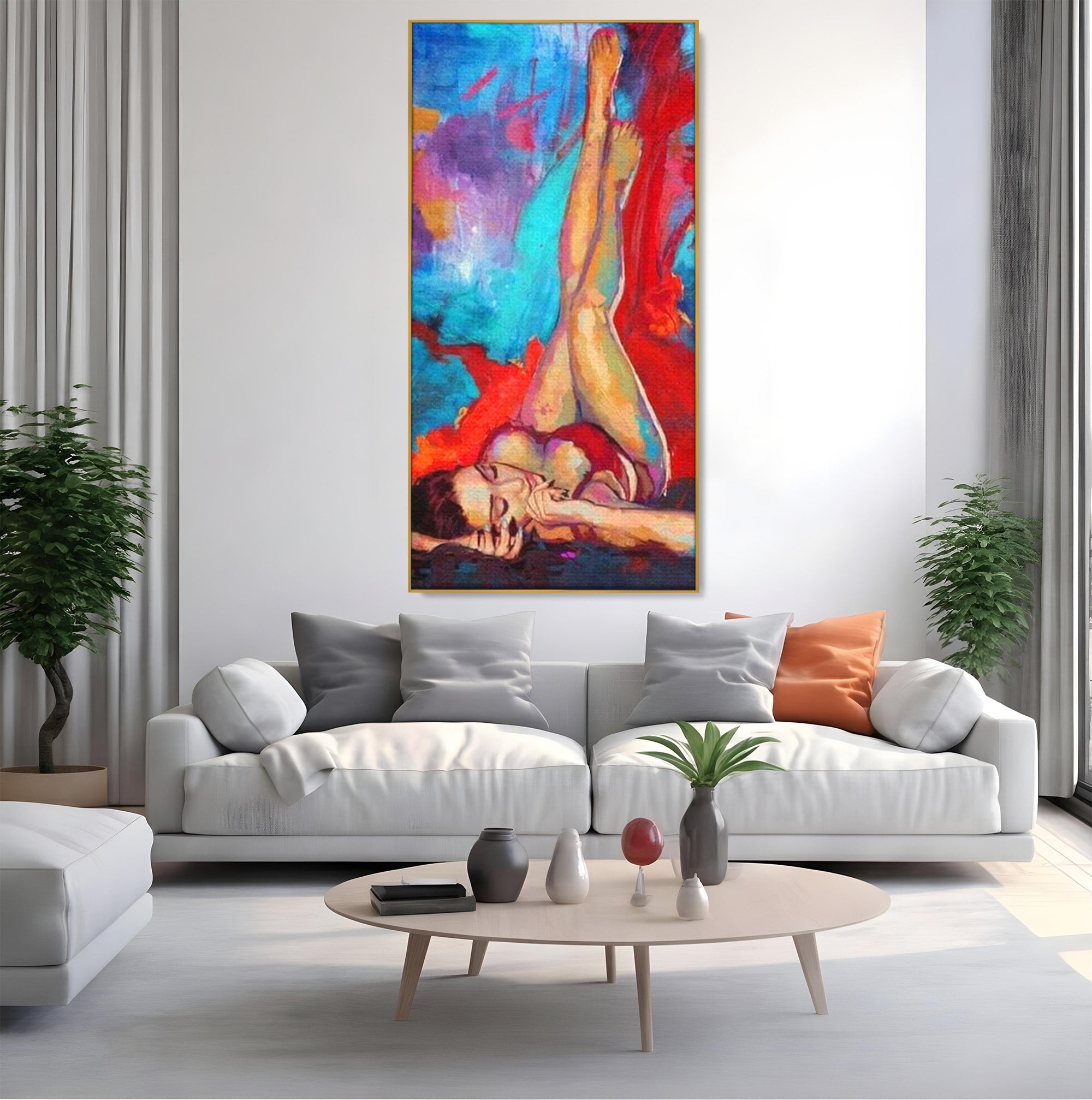 Tablou Canvas Premium LuxCanva® PI1310, Visare In Culori, Femeie, Abstract, Relaxare, Dormitor, Arta Moderna, Culori Vibrante