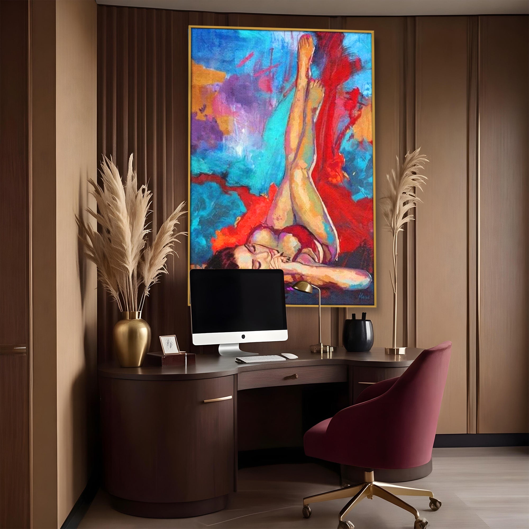 Tablou Canvas Premium LuxCanva® PI1310, Visare In Culori, Femeie, Abstract, Relaxare, Dormitor, Arta Moderna, Culori Vibrante