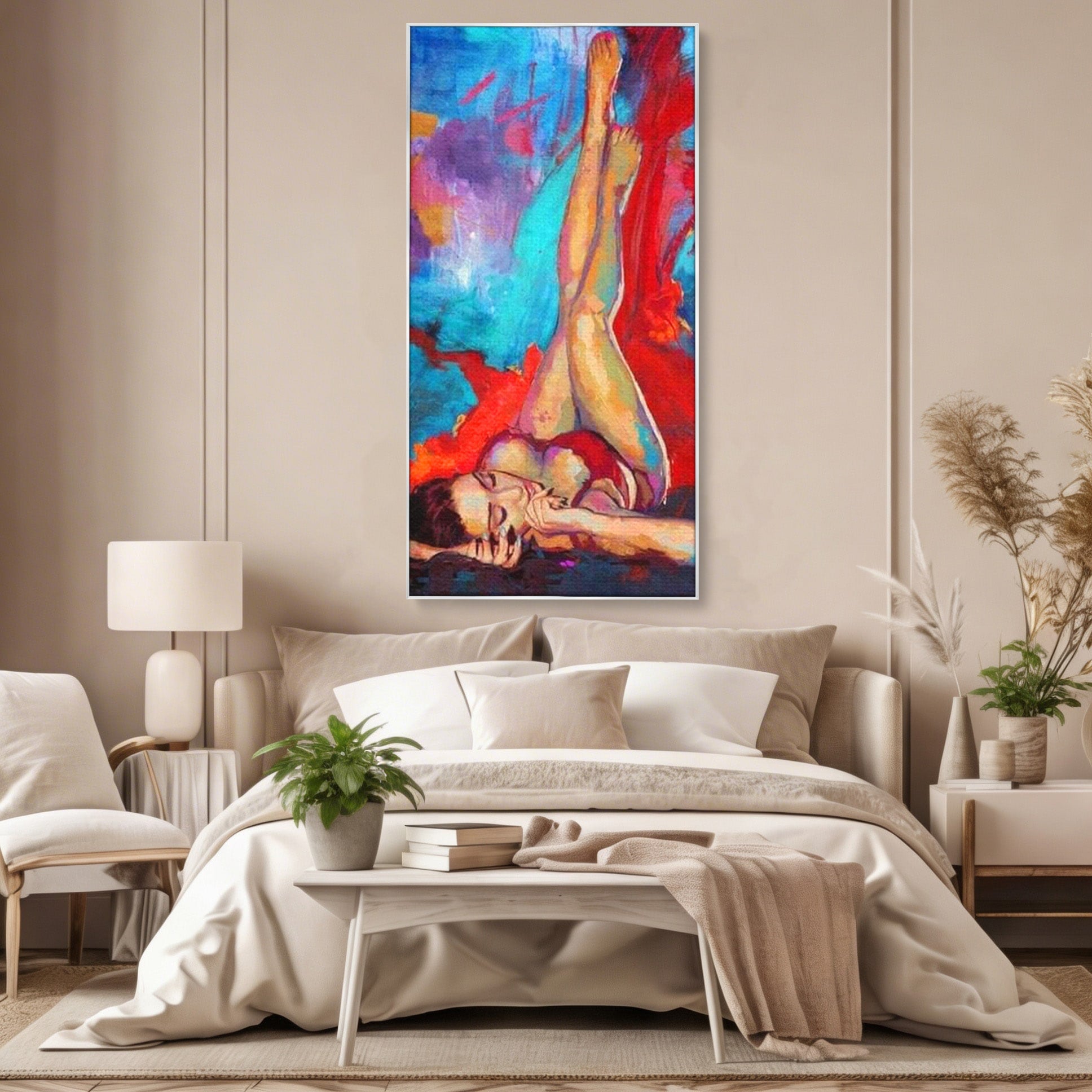 Tablou Canvas Premium LuxCanva® PI1310, Visare In Culori, Femeie, Abstract, Relaxare, Dormitor, Arta Moderna, Culori Vibrante