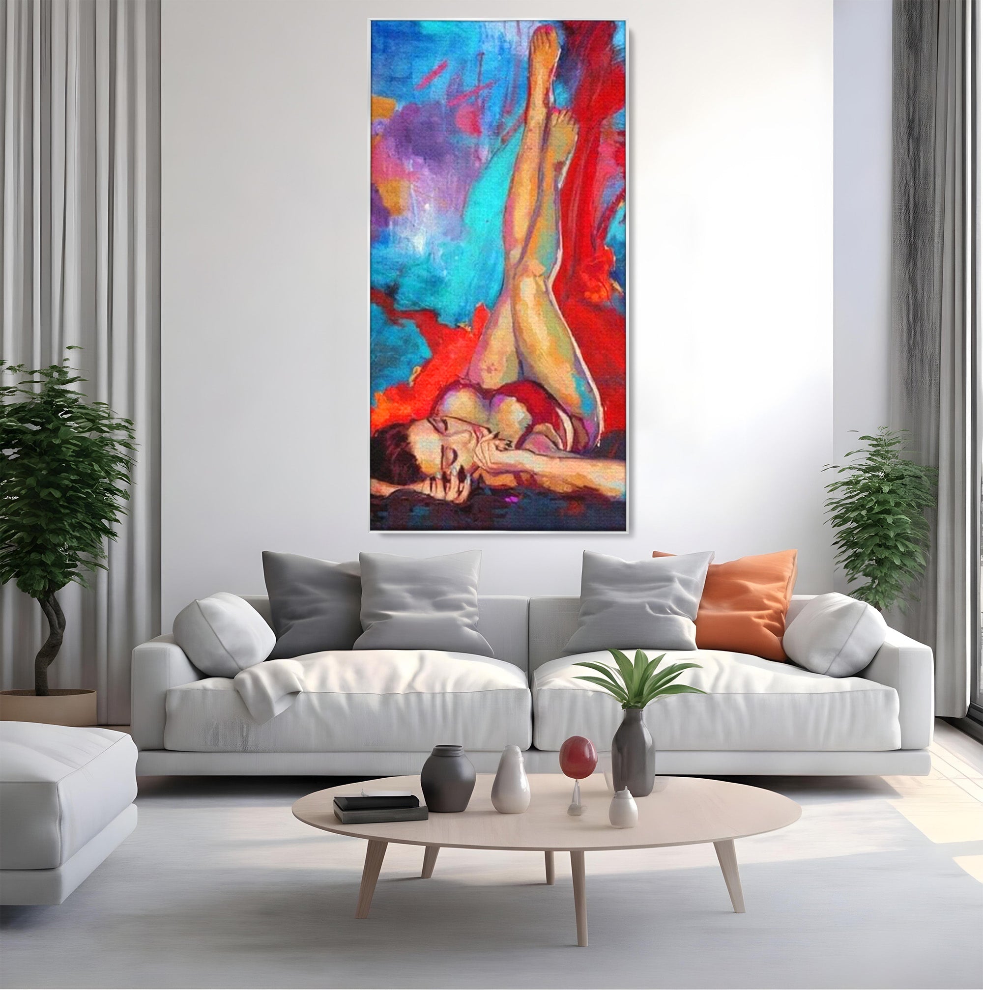 Tablou Canvas Premium LuxCanva® PI1310, Visare In Culori, Femeie, Abstract, Relaxare, Dormitor, Arta Moderna, Culori Vibrante