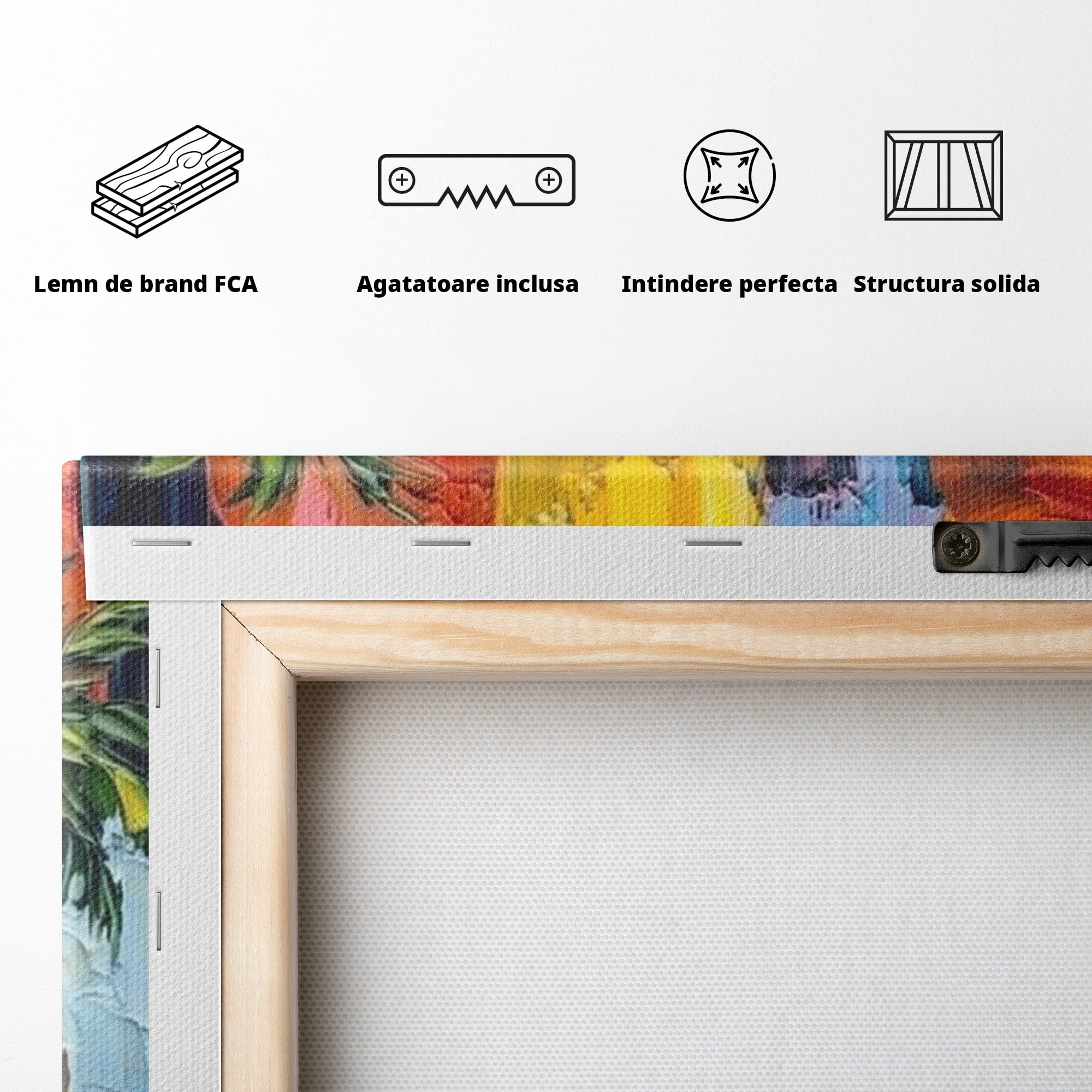 Tablou Canvas Premium LuxCanva® PI1311, Orasul Colorat, Peisaj, Urban, Apus, Barca, Culori Vibrante, Living