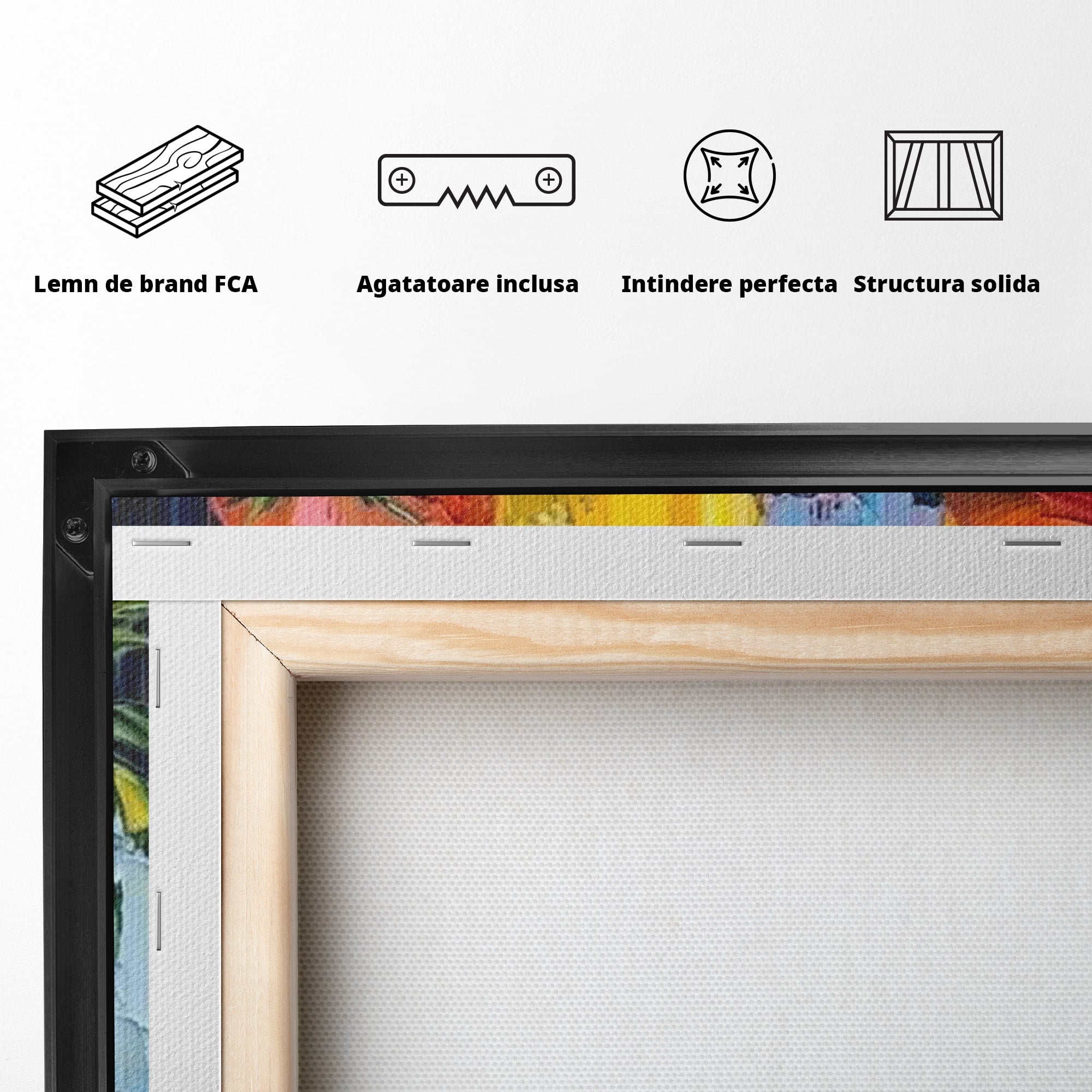 Tablou Canvas Premium LuxCanva® PI1311, Orasul Colorat, Peisaj, Urban, Apus, Barca, Culori Vibrante, Living