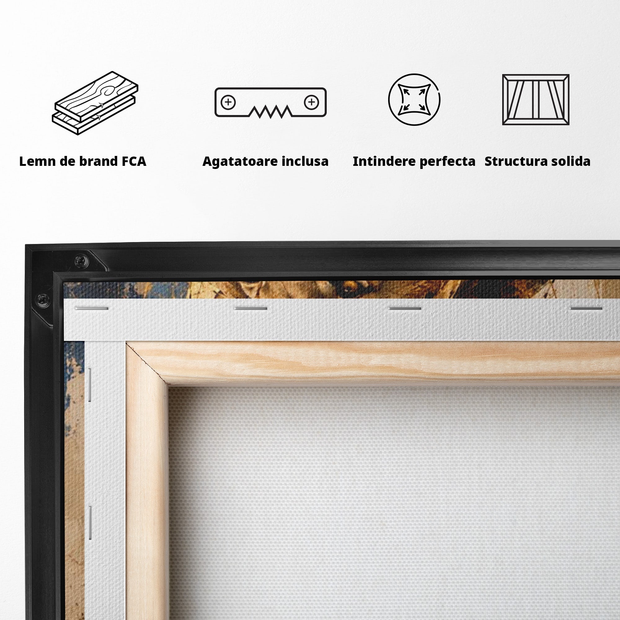 Tablou Canvas Premium LuxCanva® PI1312, Regalitatea Leului, Privire, Savana, Putere, Portret, Culori Vibrante, Living, Dormitor