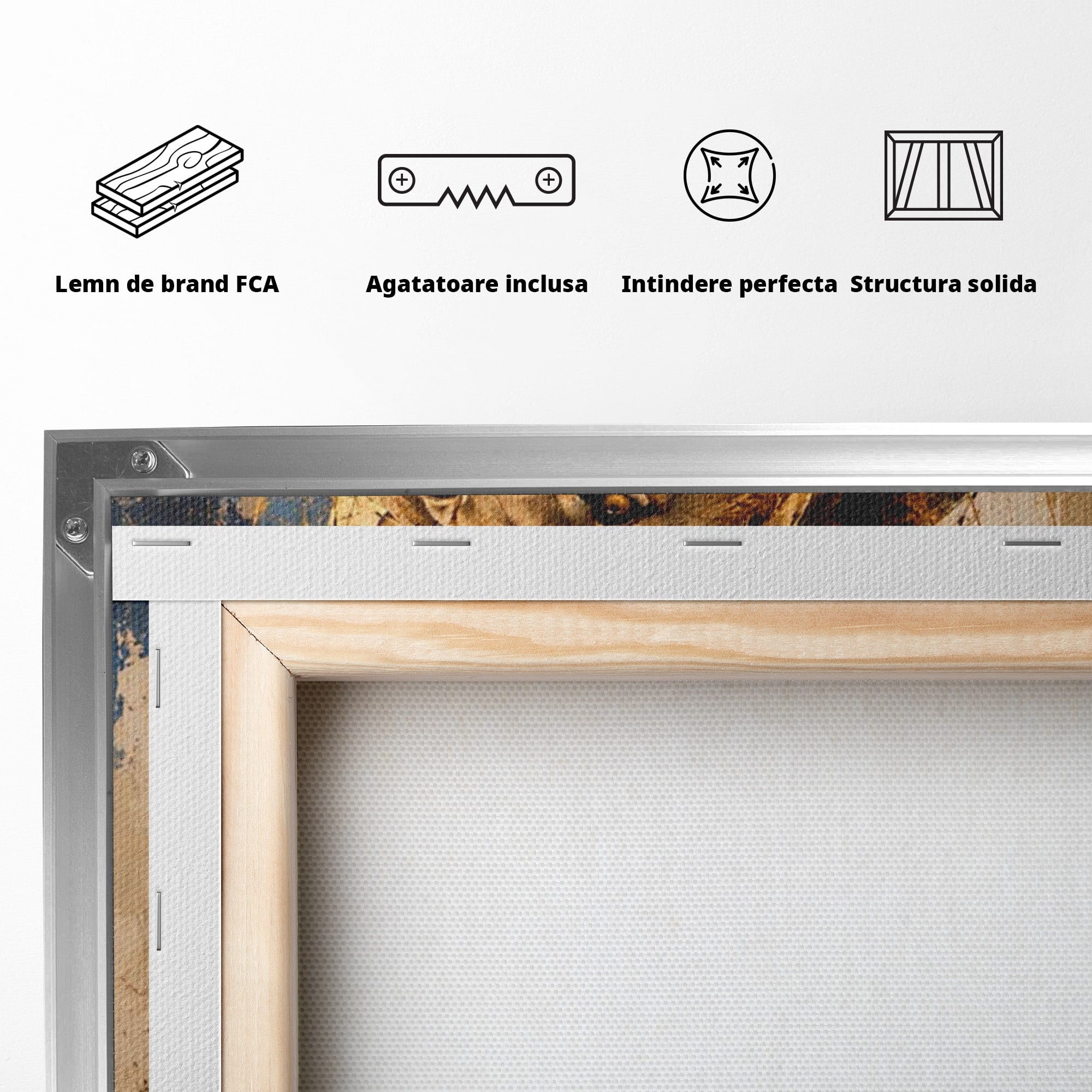 Tablou Canvas Premium LuxCanva® PI1312, Regalitatea Leului, Privire, Savana, Putere, Portret, Culori Vibrante, Living, Dormitor