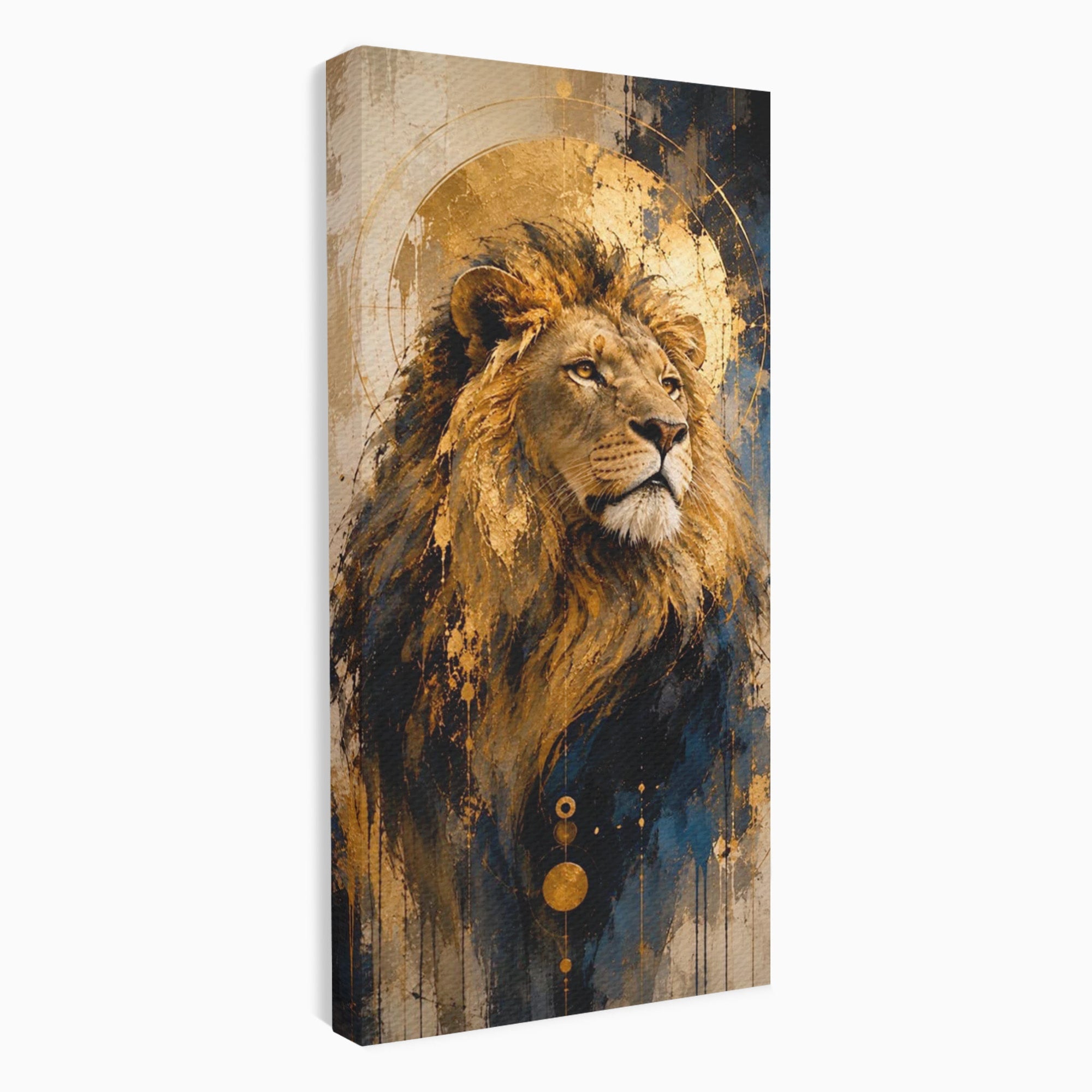 Tablou Canvas Premium LuxCanva® PI1312, Regalitatea Leului, Privire, Savana, Putere, Portret, Culori Vibrante, Living, Dormitor