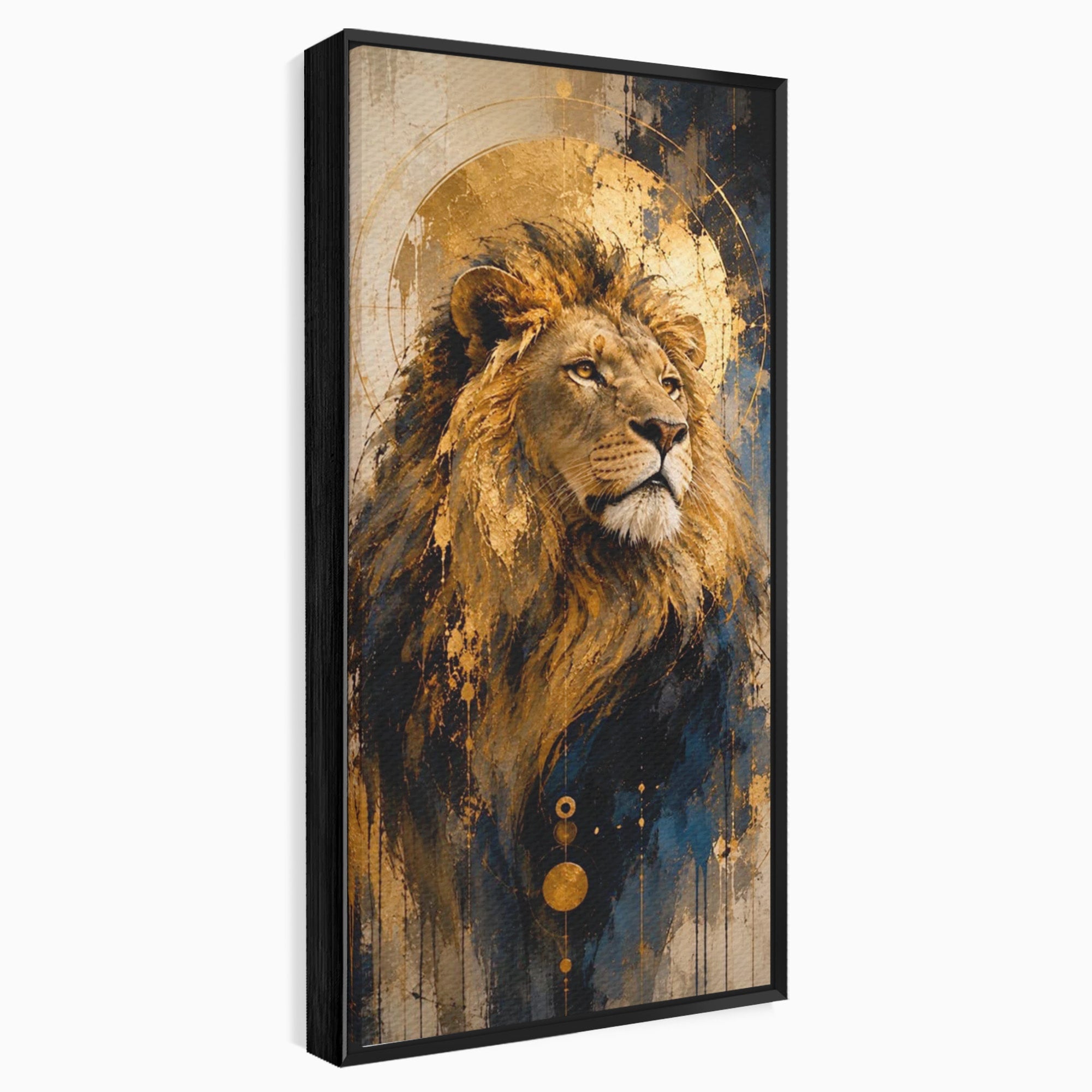 Tablou Canvas Premium LuxCanva® PI1312, Regalitatea Leului, Privire, Savana, Putere, Portret, Culori Vibrante, Living, Dormitor