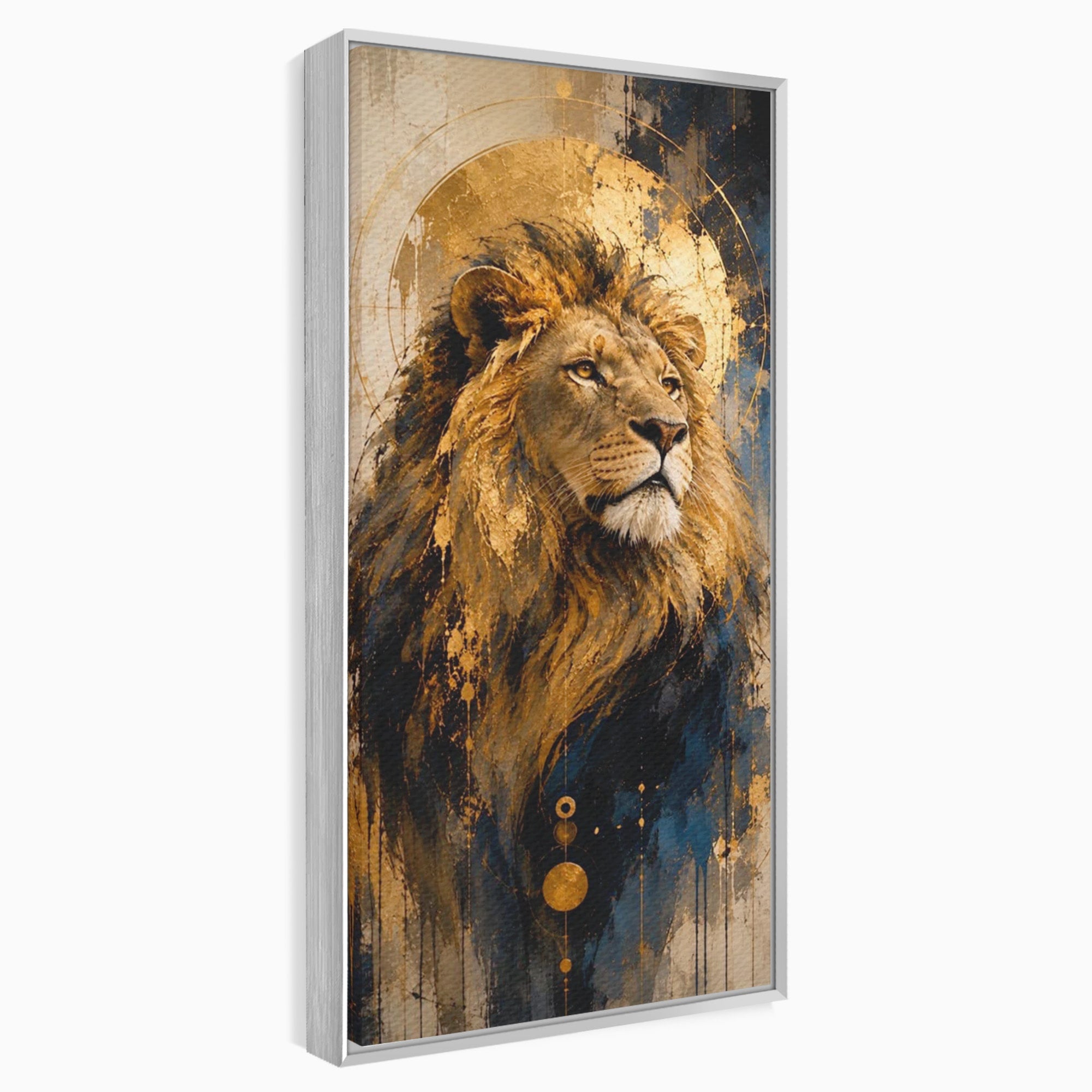 Tablou Canvas Premium LuxCanva® PI1312, Regalitatea Leului, Privire, Savana, Putere, Portret, Culori Vibrante, Living, Dormitor