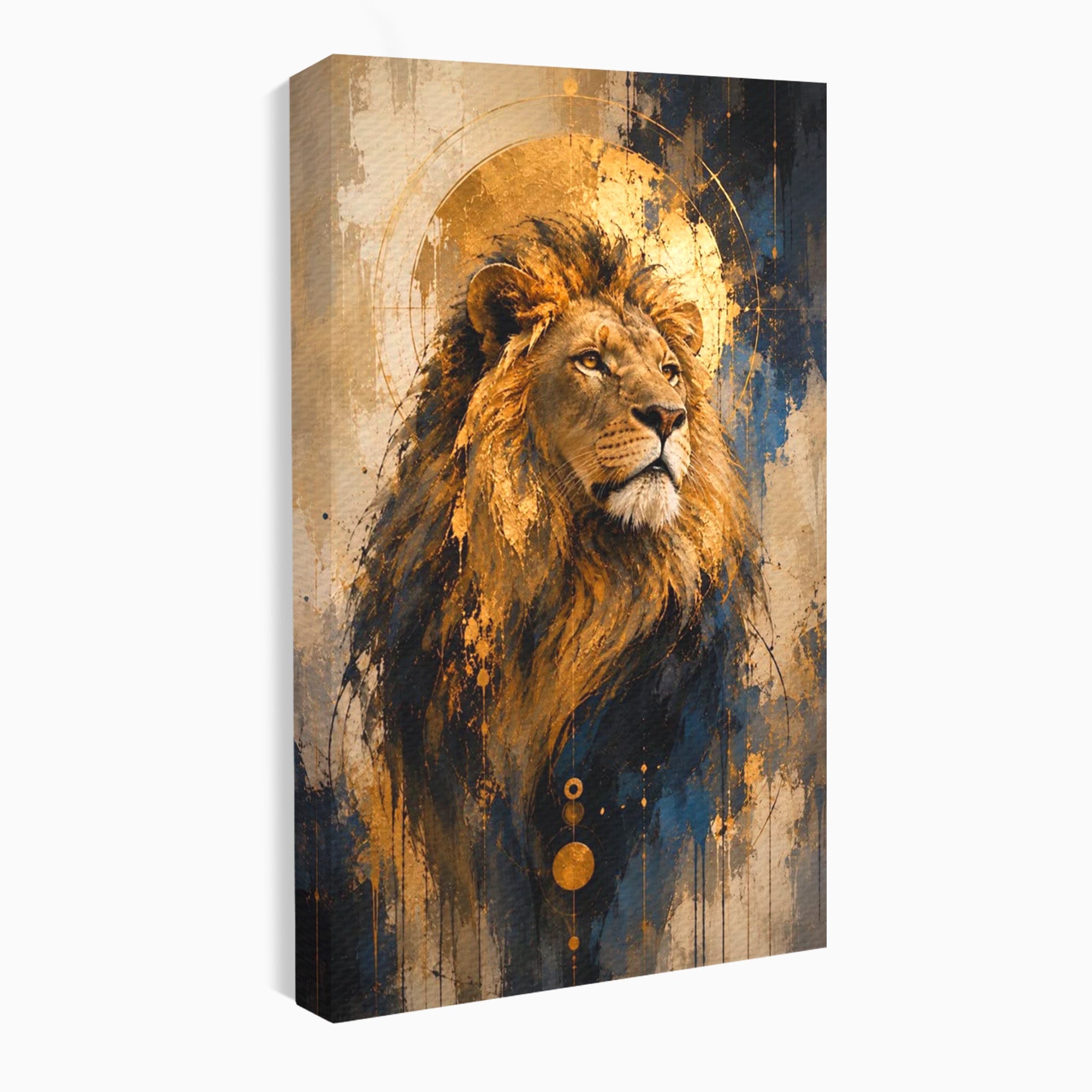 Tablou Canvas Premium LuxCanva® PI1312, Regalitatea Leului, Privire, Savana, Putere, Portret, Culori Vibrante, Living, Dormitor