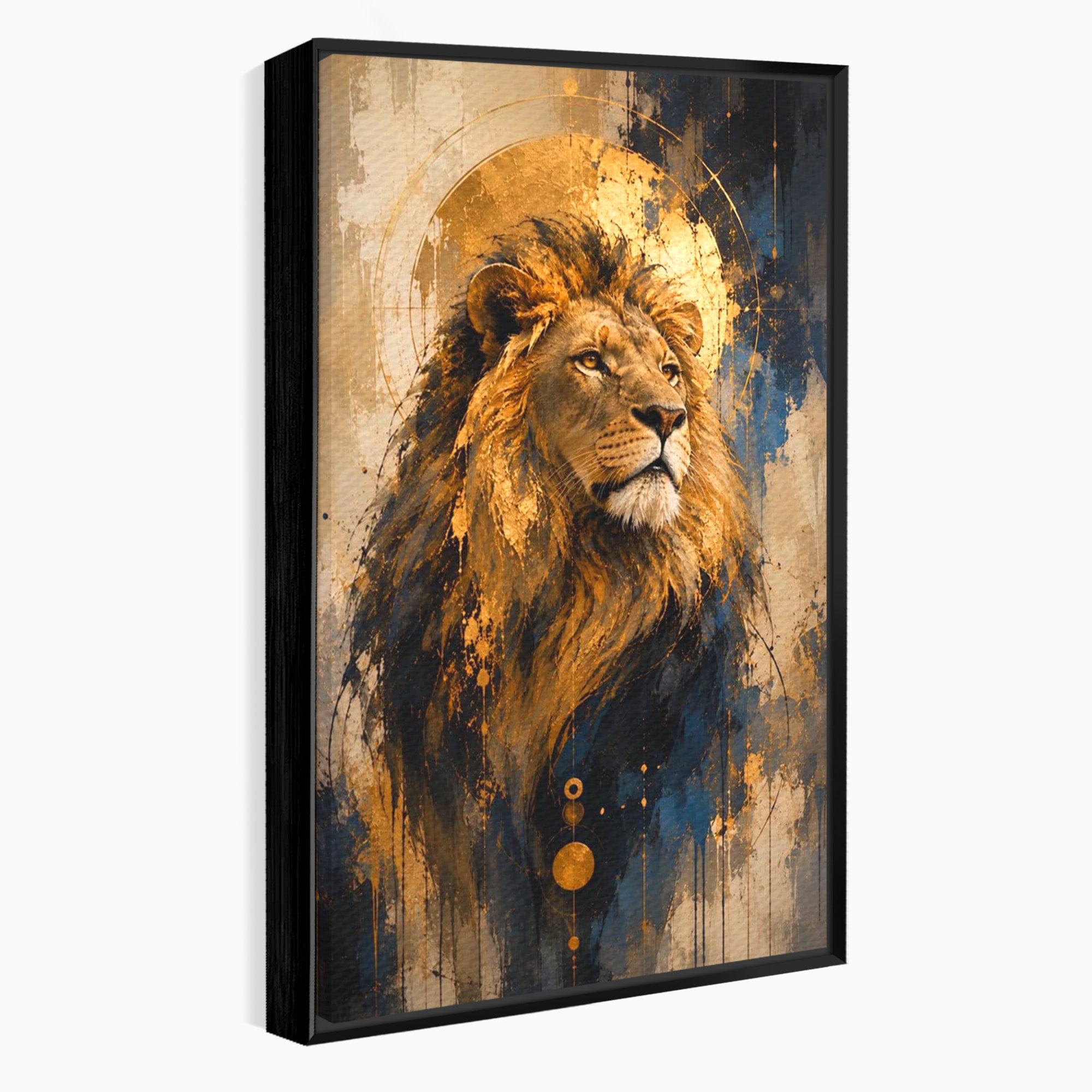 Tablou Canvas Premium LuxCanva® PI1312, Regalitatea Leului, Privire, Savana, Putere, Portret, Culori Vibrante, Living, Dormitor