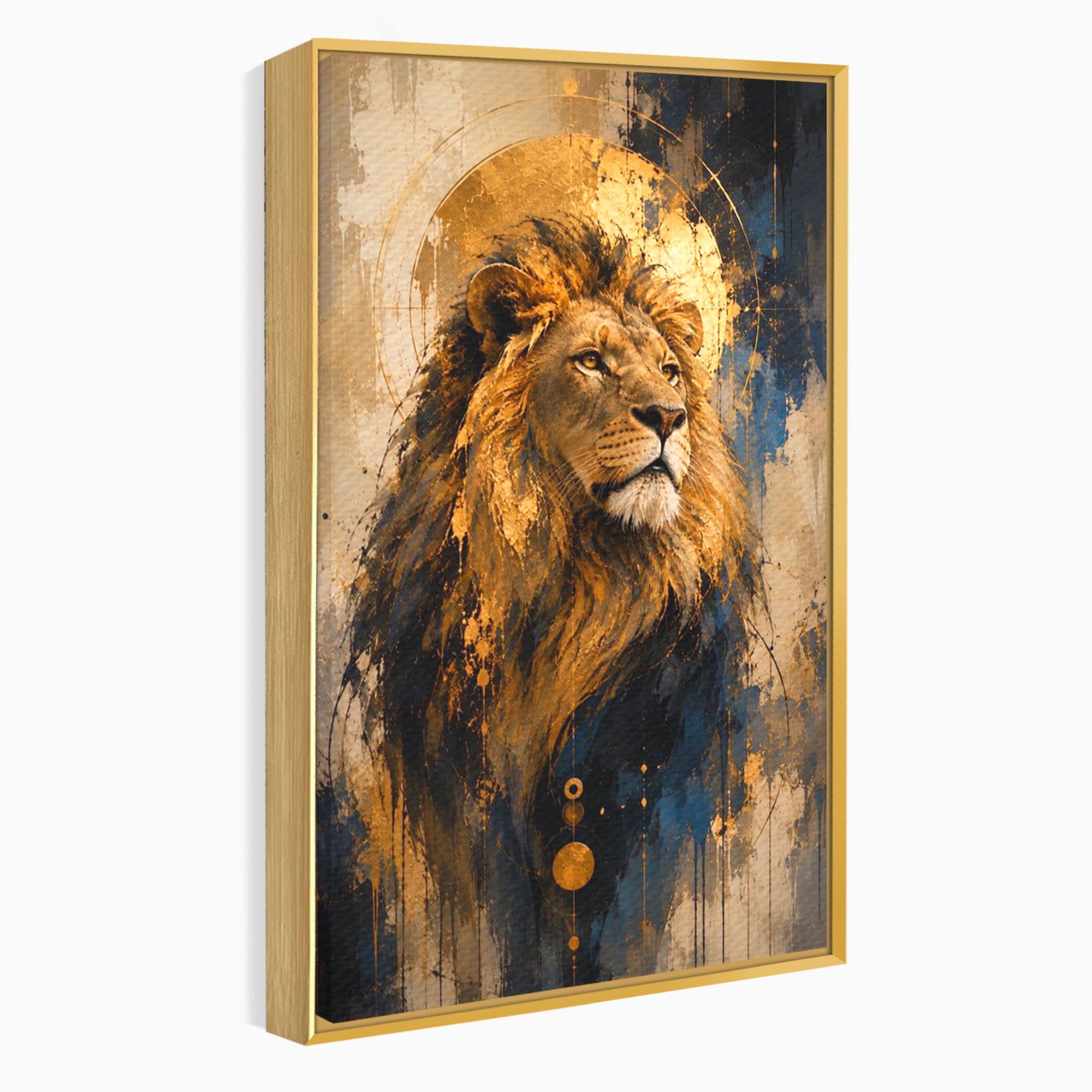 Tablou Canvas Premium LuxCanva® PI1312, Regalitatea Leului, Privire, Savana, Putere, Portret, Culori Vibrante, Living, Dormitor