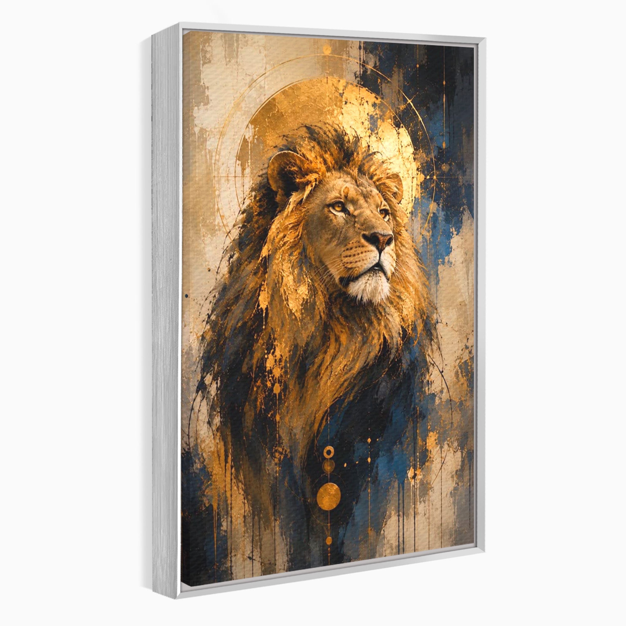 Tablou Canvas Premium LuxCanva® PI1312, Regalitatea Leului, Privire, Savana, Putere, Portret, Culori Vibrante, Living, Dormitor