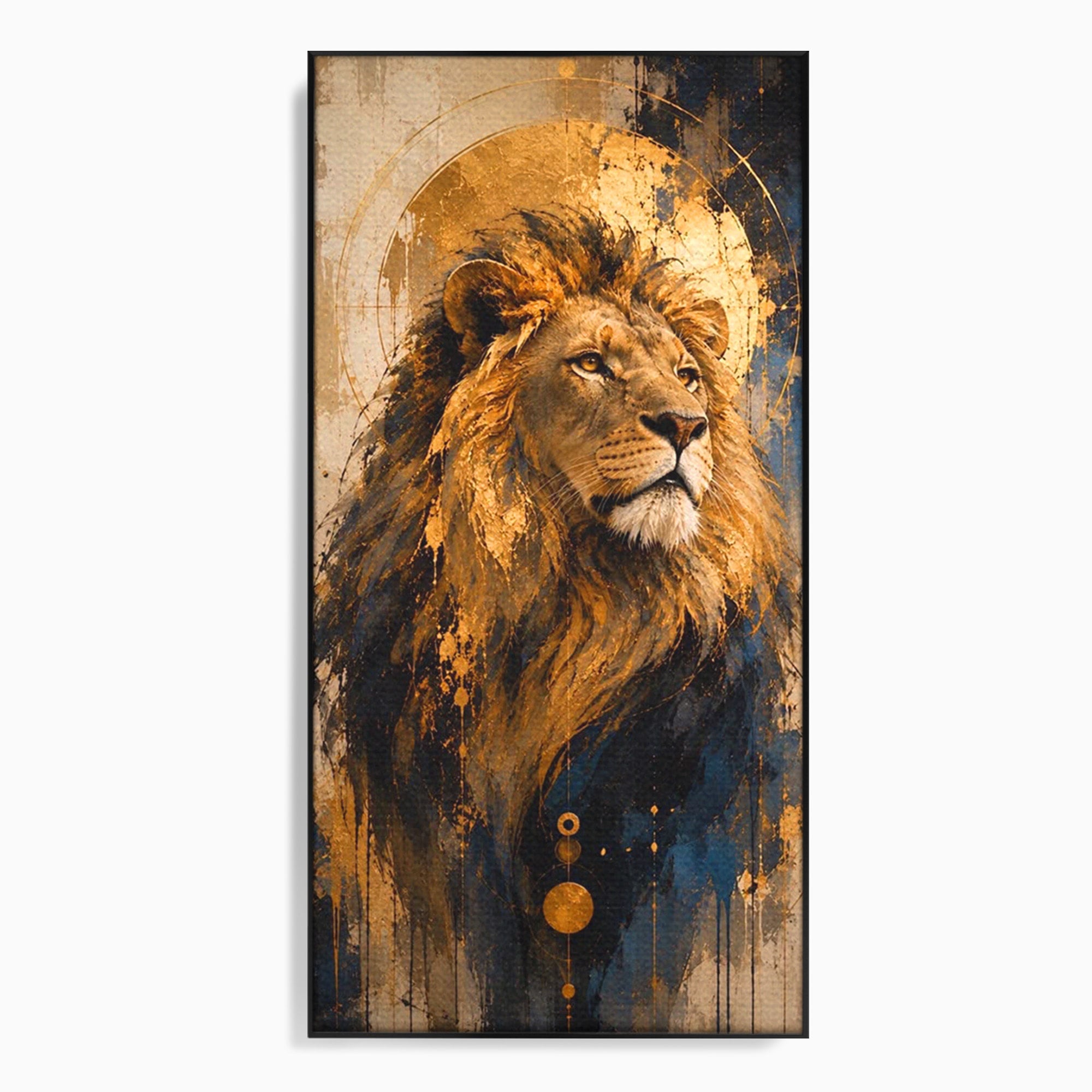 Tablou Canvas Premium LuxCanva® PI1312, Regalitatea Leului, Privire, Savana, Putere, Portret, Culori Vibrante, Living, Dormitor