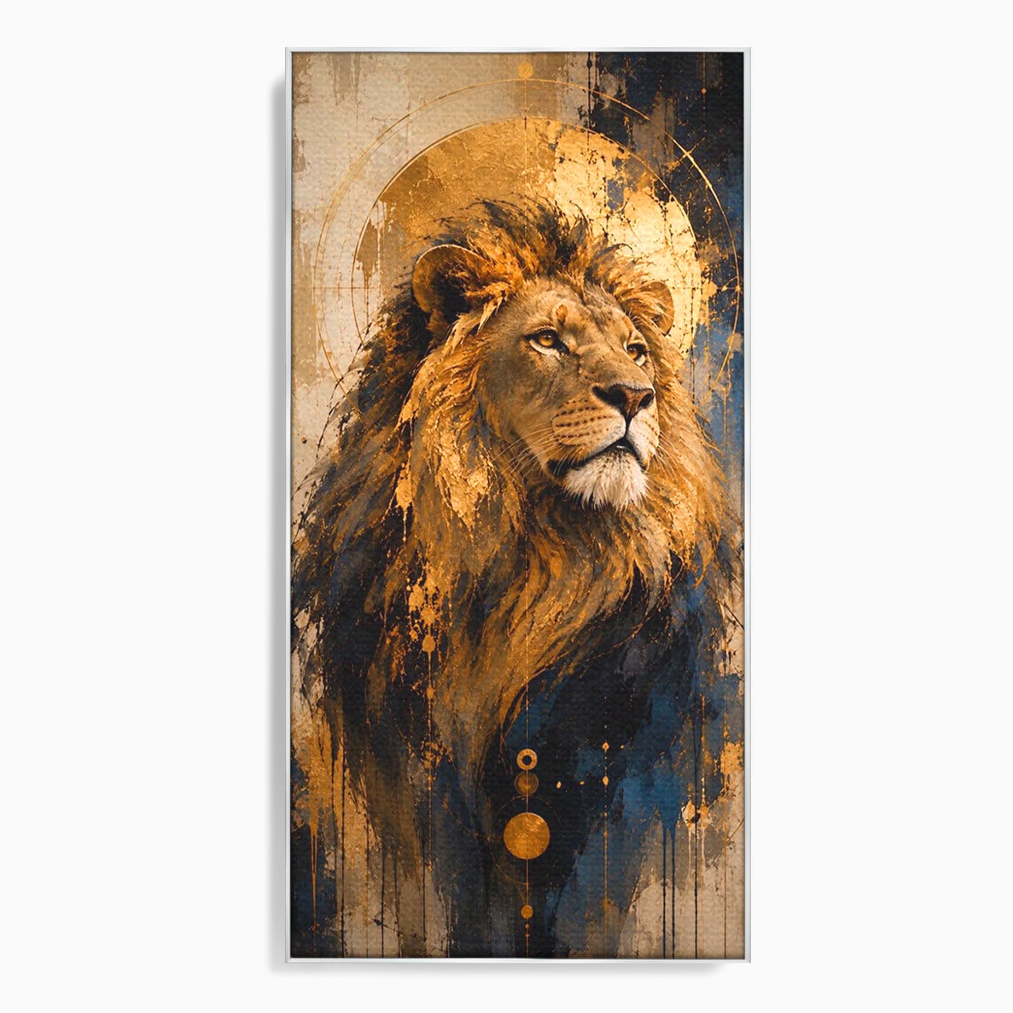 Tablou Canvas Premium LuxCanva® PI1312, Regalitatea Leului, Privire, Savana, Putere, Portret, Culori Vibrante, Living, Dormitor