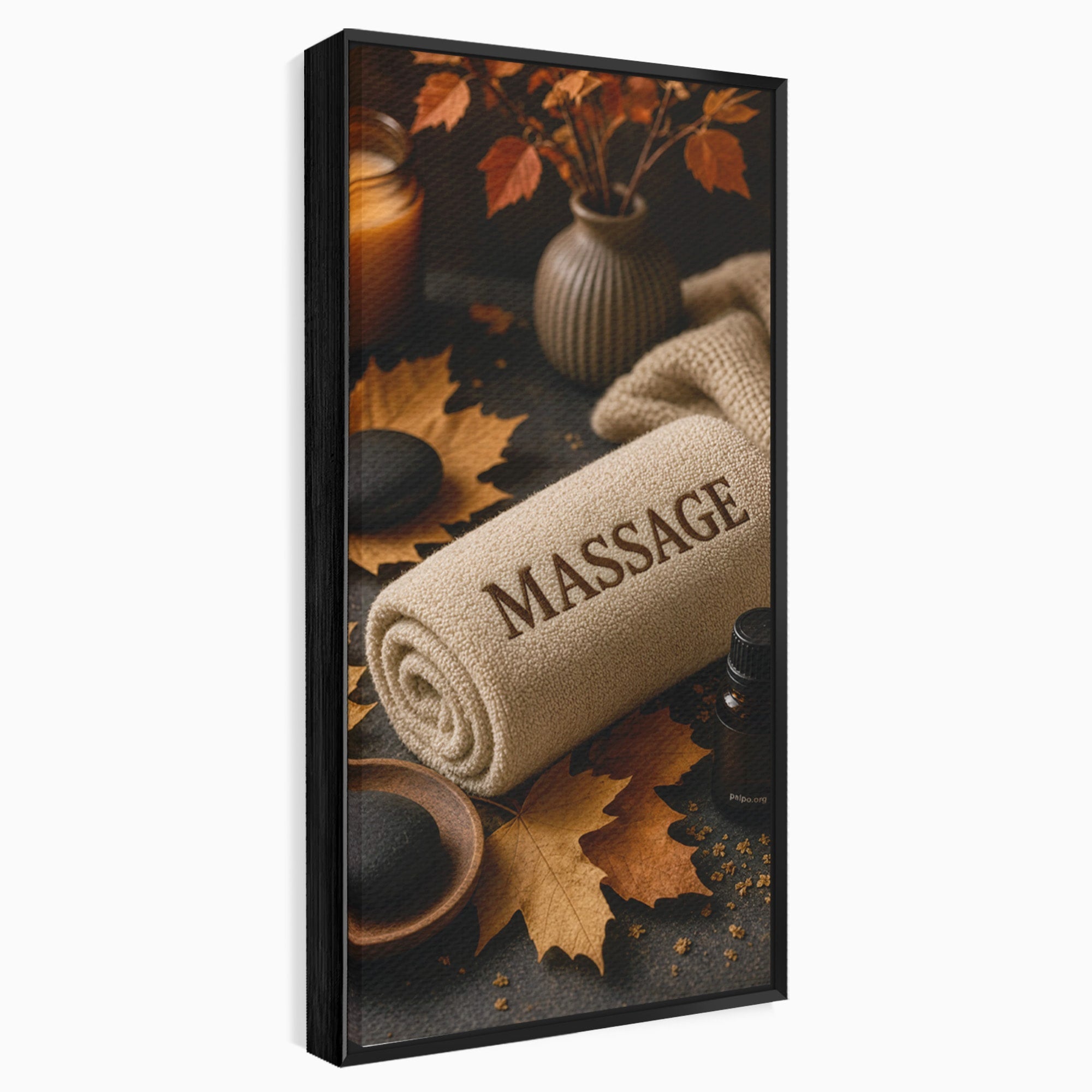 Tablou Canvas Premium LuxCanva® PI1313, Relaxare Zen, Masaj, Terapie, Spa, Toamna, Culori Vibrante, Salon