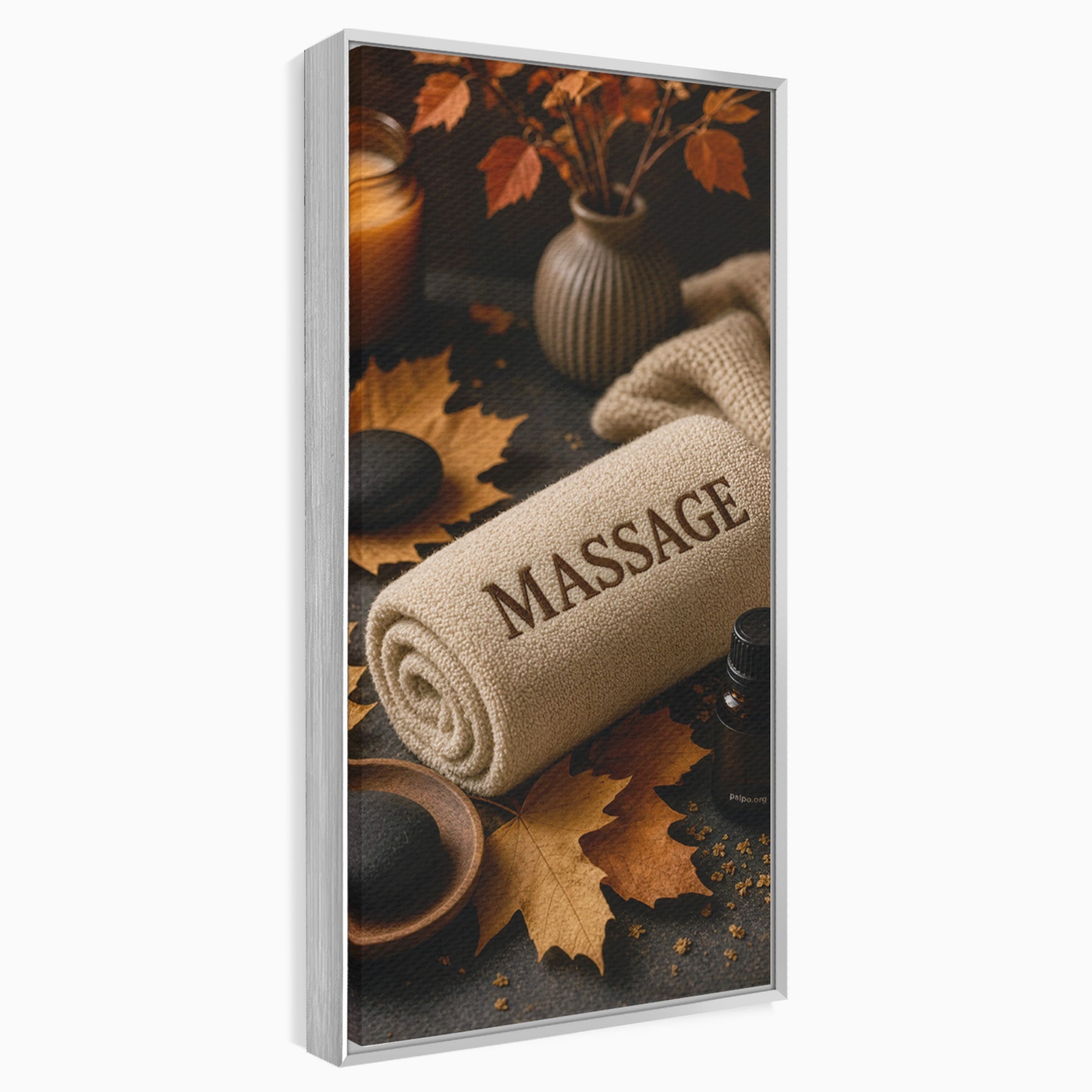 Tablou Canvas Premium LuxCanva® PI1313, Relaxare Zen, Masaj, Terapie, Spa, Toamna, Culori Vibrante, Salon