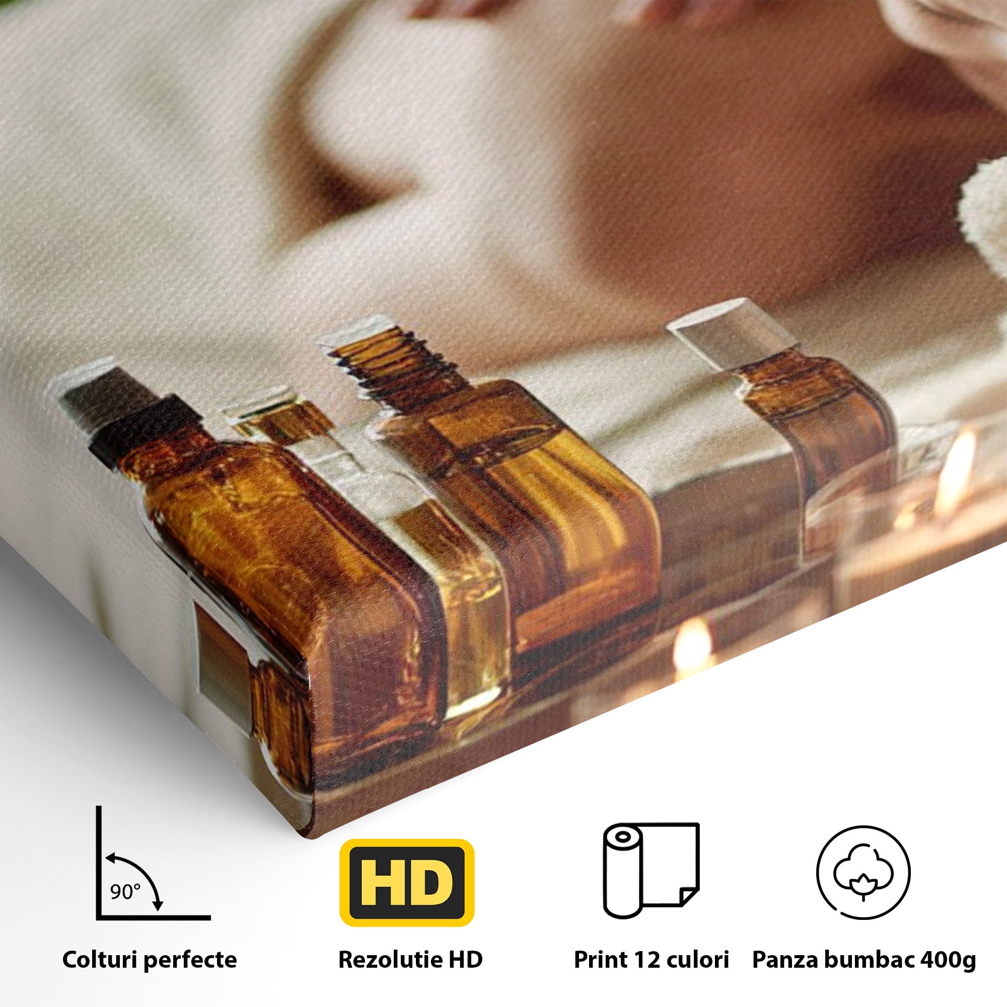Tablou Canvas Premium LuxCanva® PI1315, Momente De Liniste, Spa, Relaxare, Masaj, Aromaterapie, Sanatate, Wellness, Culori Vibrante, Salon