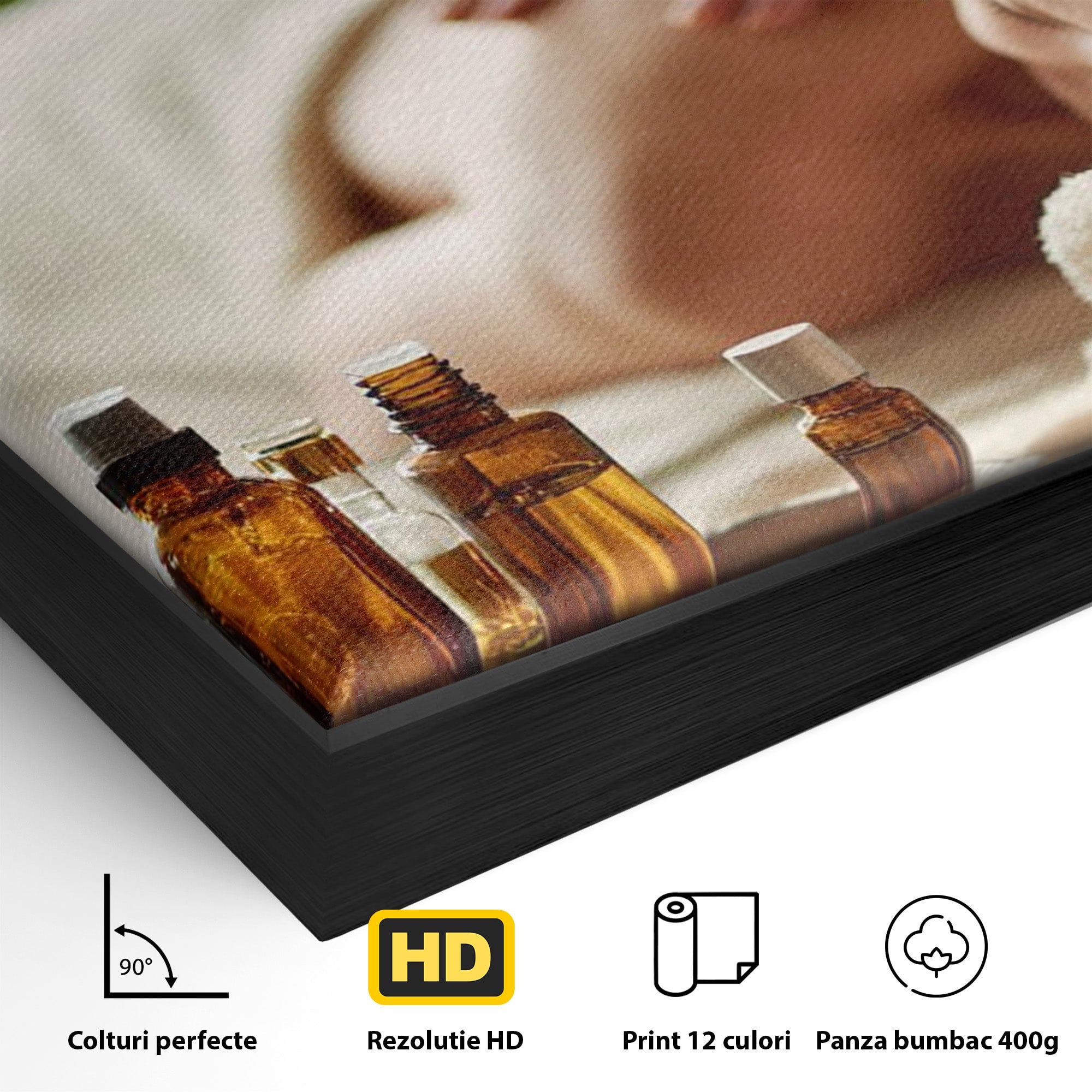 Tablou Canvas Premium LuxCanva® PI1315, Momente De Liniste, Spa, Relaxare, Masaj, Aromaterapie, Sanatate, Wellness, Culori Vibrante, Salon