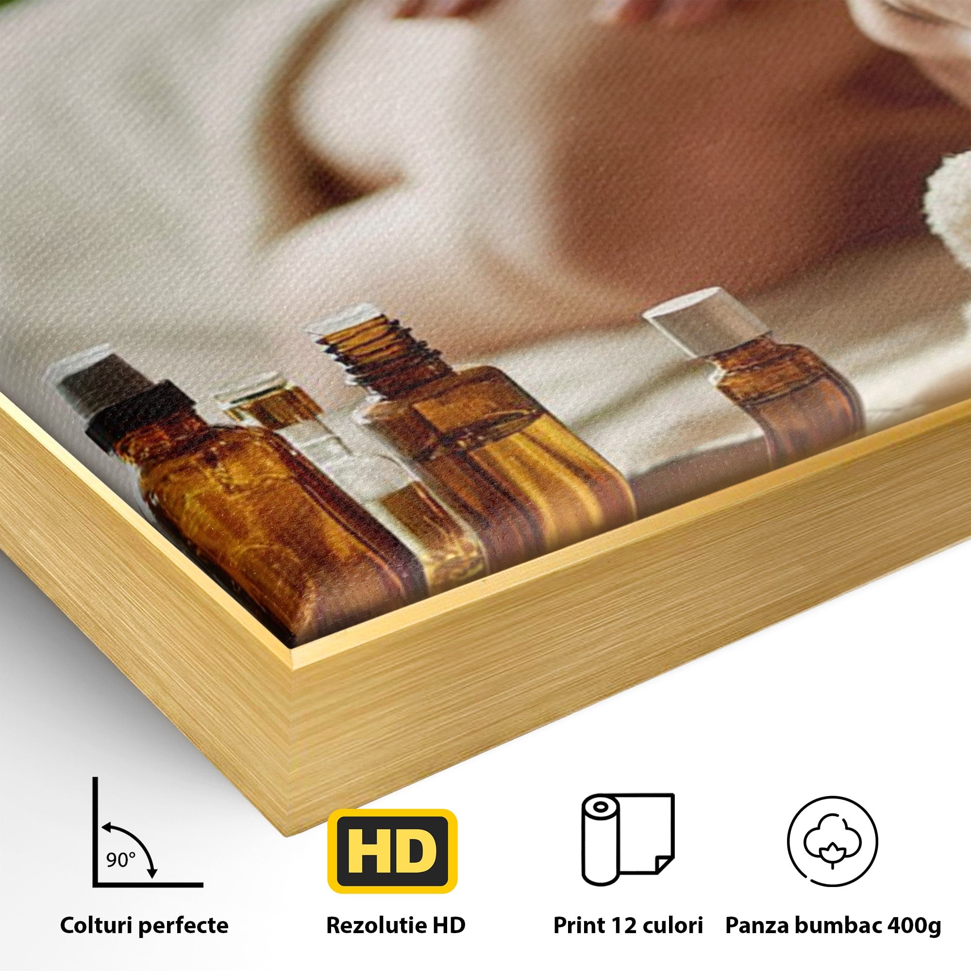 Tablou Canvas Premium LuxCanva® PI1315, Momente De Liniste, Spa, Relaxare, Masaj, Aromaterapie, Sanatate, Wellness, Culori Vibrante, Salon
