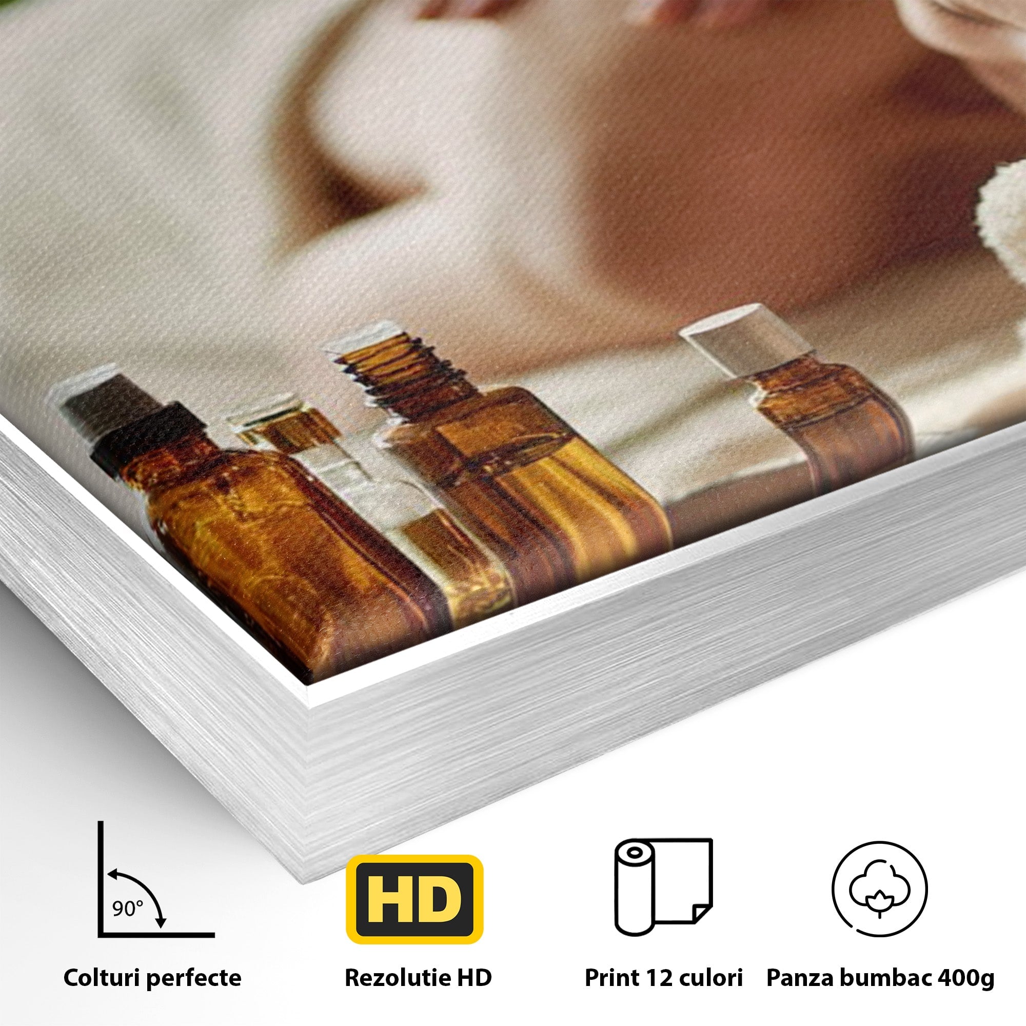 Tablou Canvas Premium LuxCanva® PI1315, Momente De Liniste, Spa, Relaxare, Masaj, Aromaterapie, Sanatate, Wellness, Culori Vibrante, Salon