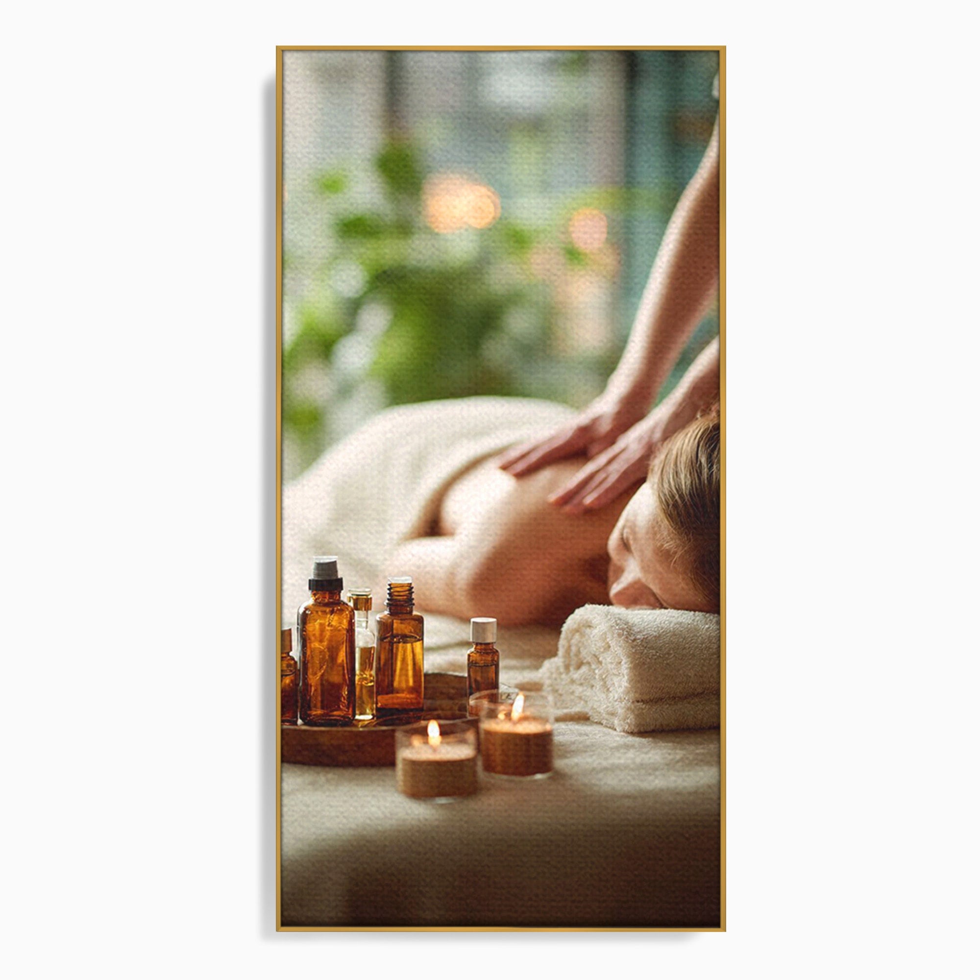 Tablou Canvas Premium LuxCanva® PI1315, Momente De Liniste, Spa, Relaxare, Masaj, Aromaterapie, Sanatate, Wellness, Culori Vibrante, Salon