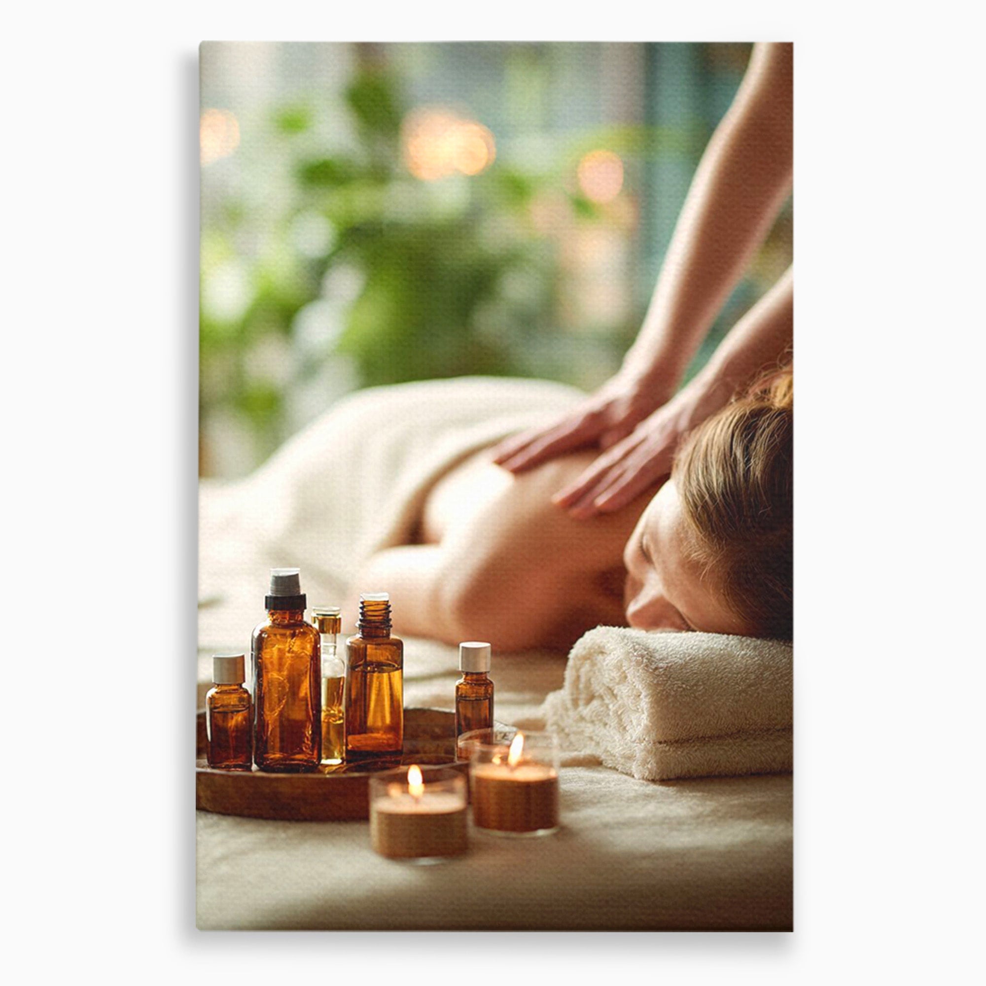 Tablou Canvas Premium LuxCanva® PI1315, Momente De Liniste, Spa, Relaxare, Masaj, Aromaterapie, Sanatate, Wellness, Culori Vibrante, Salon