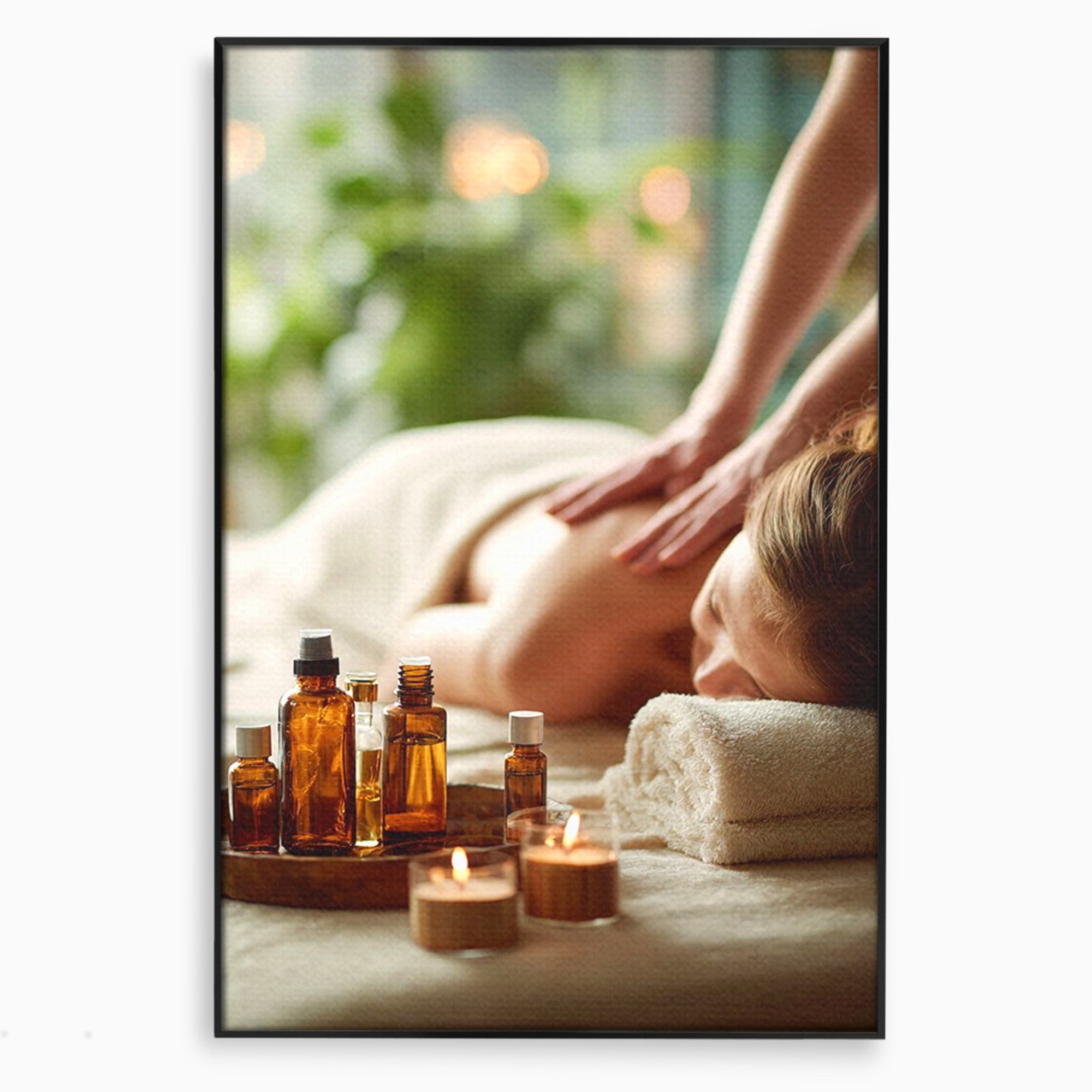 Tablou Canvas Premium LuxCanva® PI1315, Momente De Liniste, Spa, Relaxare, Masaj, Aromaterapie, Sanatate, Wellness, Culori Vibrante, Salon