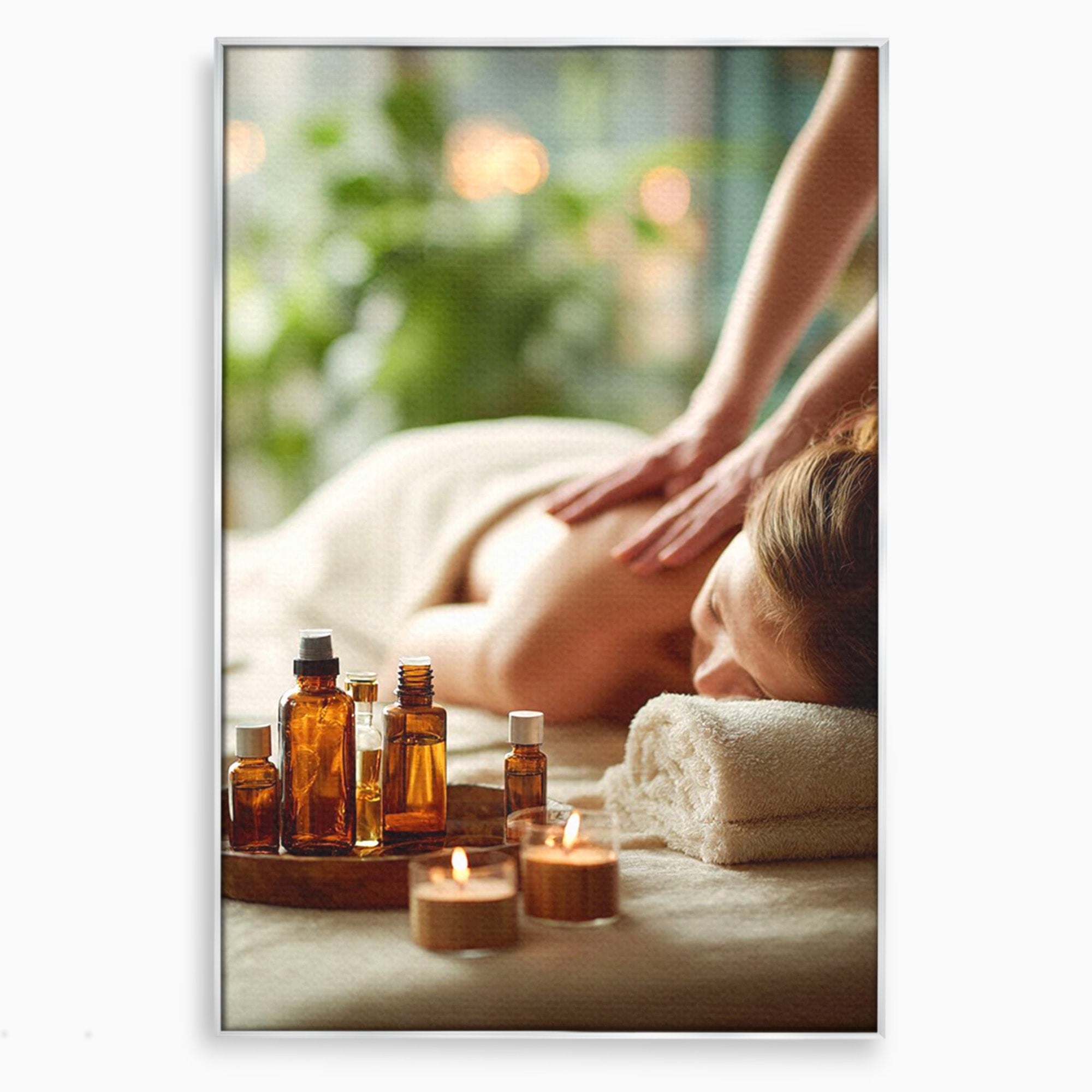 Tablou Canvas Premium LuxCanva® PI1315, Momente De Liniste, Spa, Relaxare, Masaj, Aromaterapie, Sanatate, Wellness, Culori Vibrante, Salon