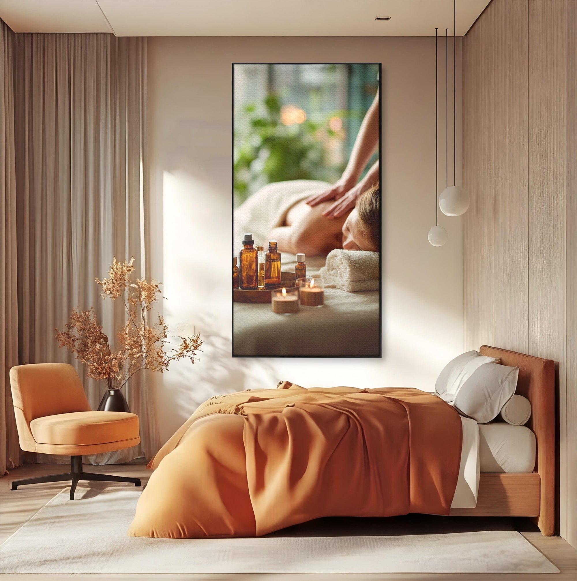 Tablou Canvas Premium LuxCanva® PI1315, Momente De Liniste, Spa, Relaxare, Masaj, Aromaterapie, Sanatate, Wellness, Culori Vibrante, Salon