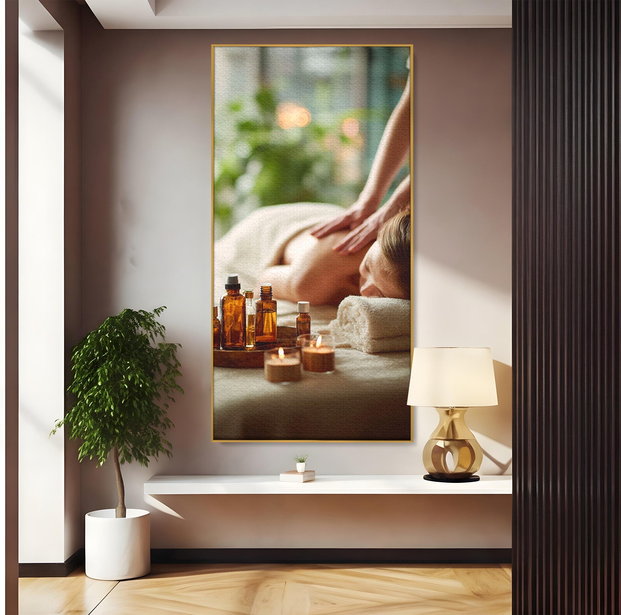 Tablou Canvas Premium LuxCanva® PI1315, Momente De Liniste, Spa, Relaxare, Masaj, Aromaterapie, Sanatate, Wellness, Culori Vibrante, Salon