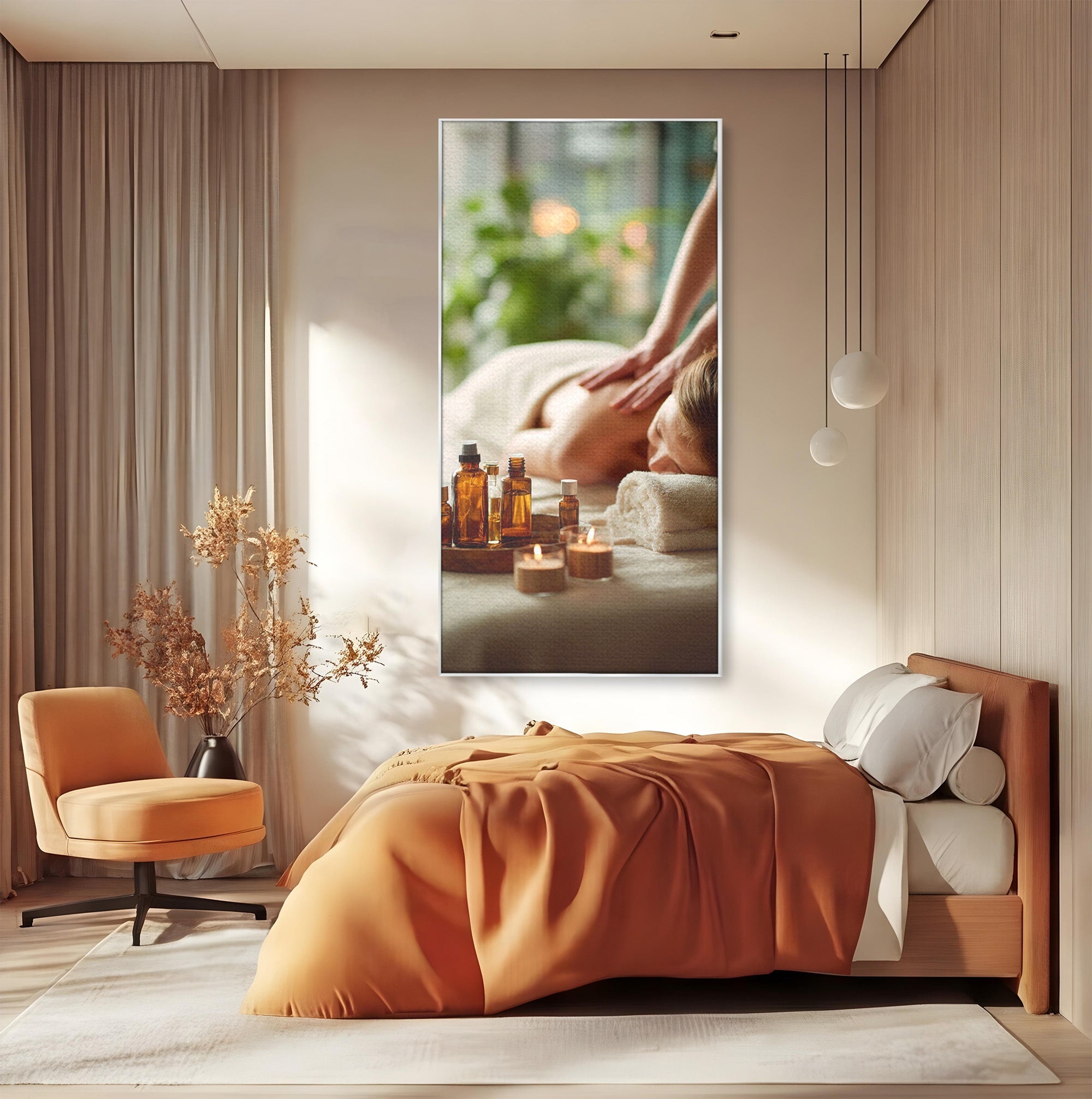 Tablou Canvas Premium LuxCanva® PI1315, Momente De Liniste, Spa, Relaxare, Masaj, Aromaterapie, Sanatate, Wellness, Culori Vibrante, Salon
