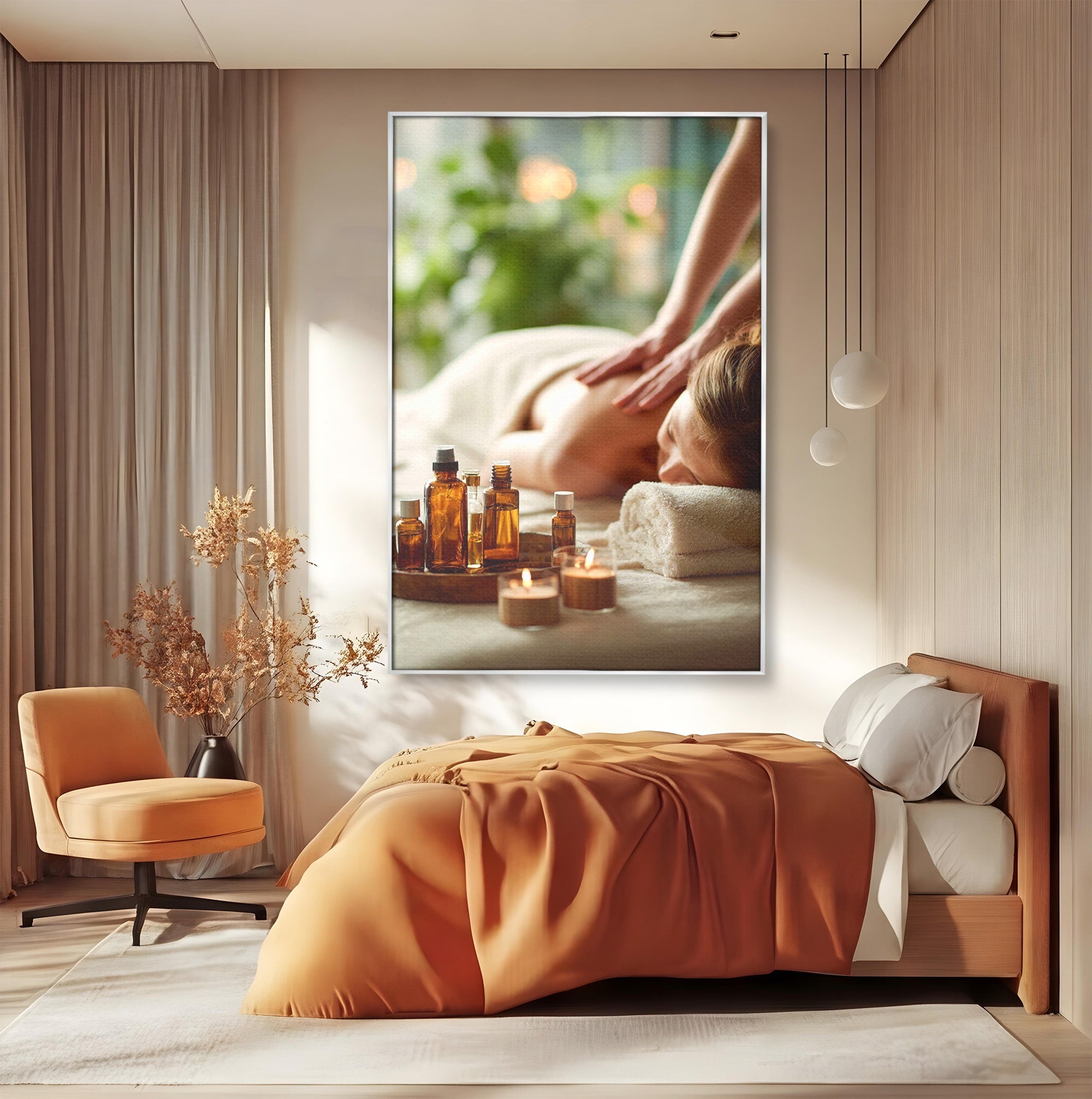 Tablou Canvas Premium LuxCanva® PI1315, Momente De Liniste, Spa, Relaxare, Masaj, Aromaterapie, Sanatate, Wellness, Culori Vibrante, Salon
