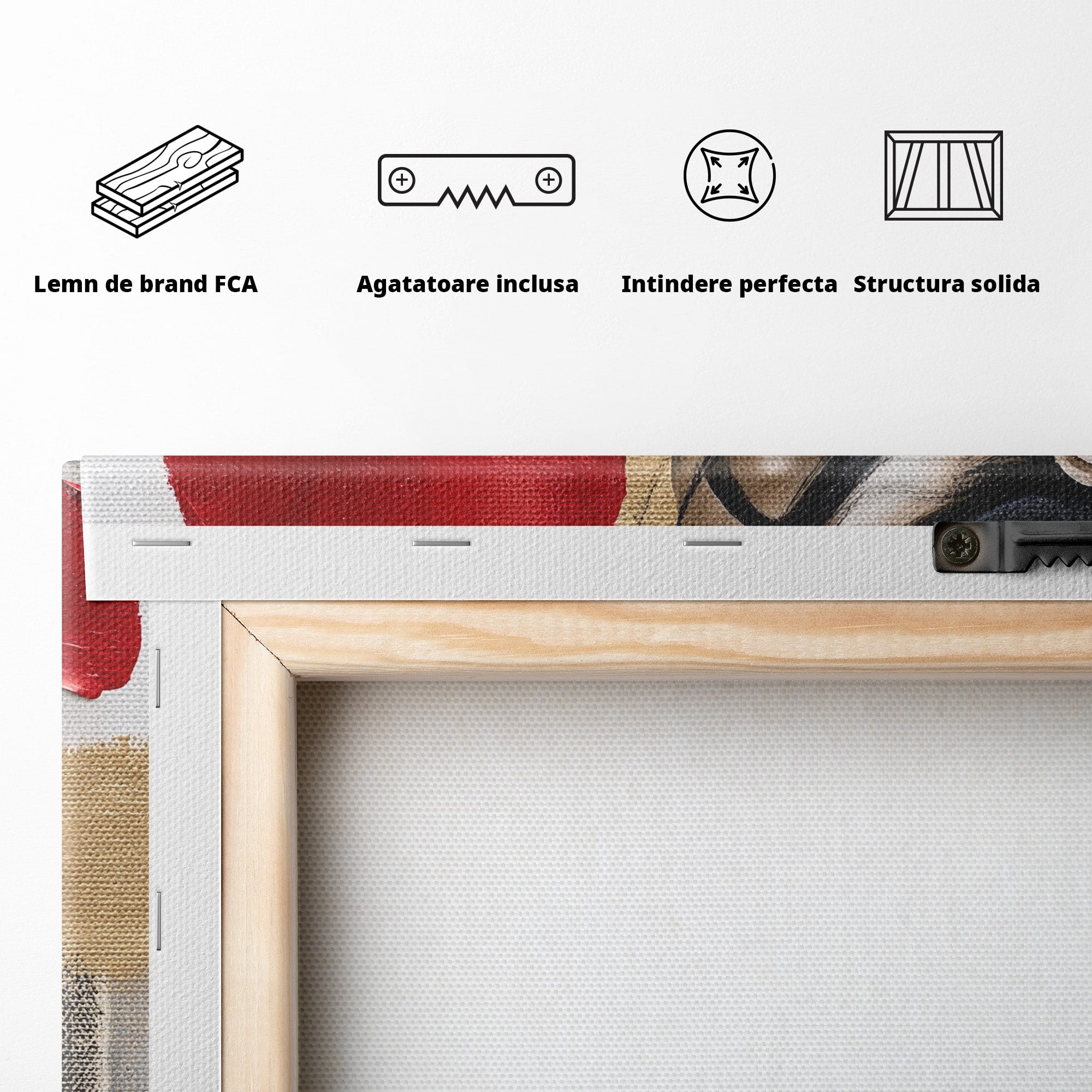 Tablou Canvas Premium LuxCanva® PI1317, Femeie Cu Maci, Podium, Flori, Portret, Eleganta, Culori Vibrante, Living, Dormitor