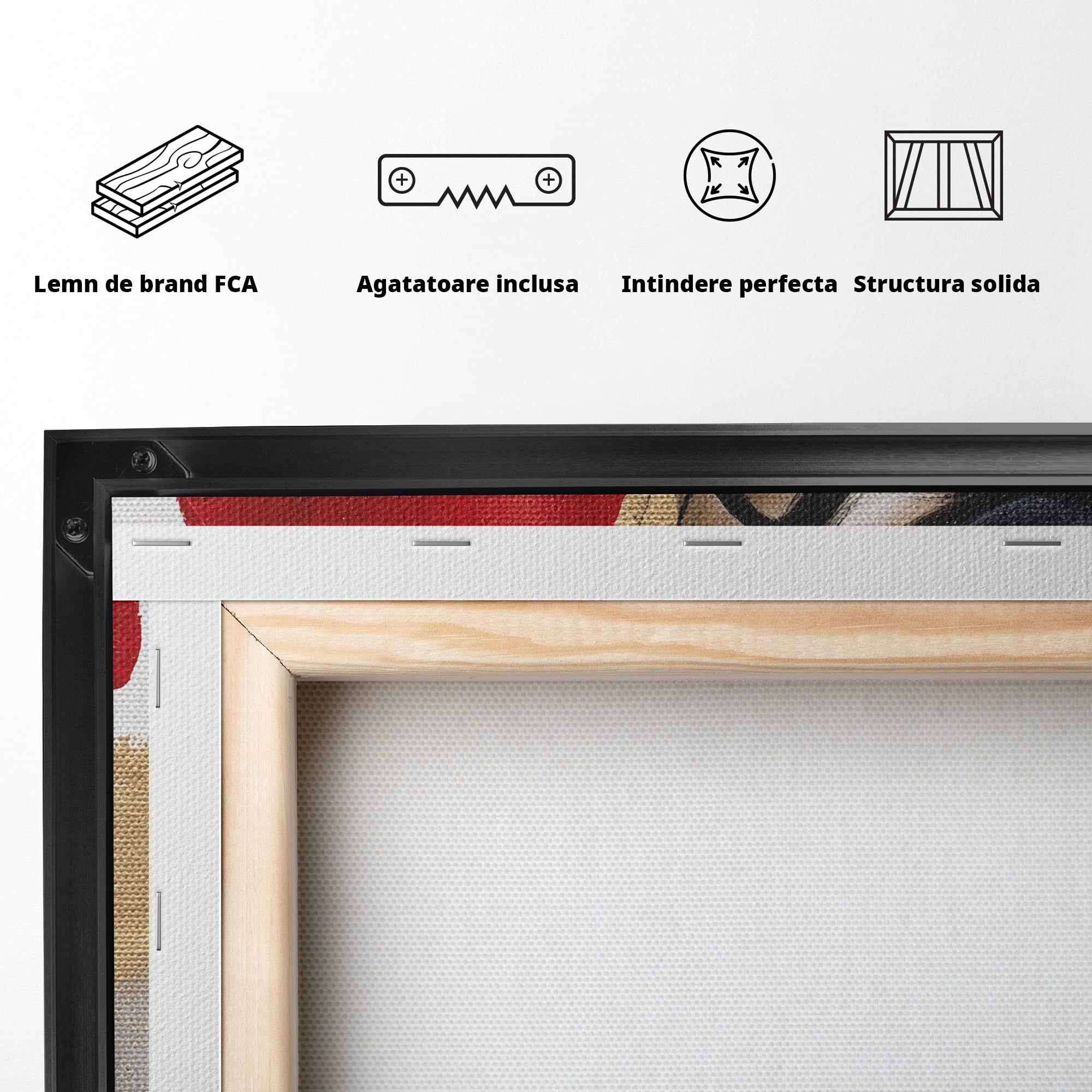 Tablou Canvas Premium LuxCanva® PI1317, Femeie Cu Maci, Podium, Flori, Portret, Eleganta, Culori Vibrante, Living, Dormitor