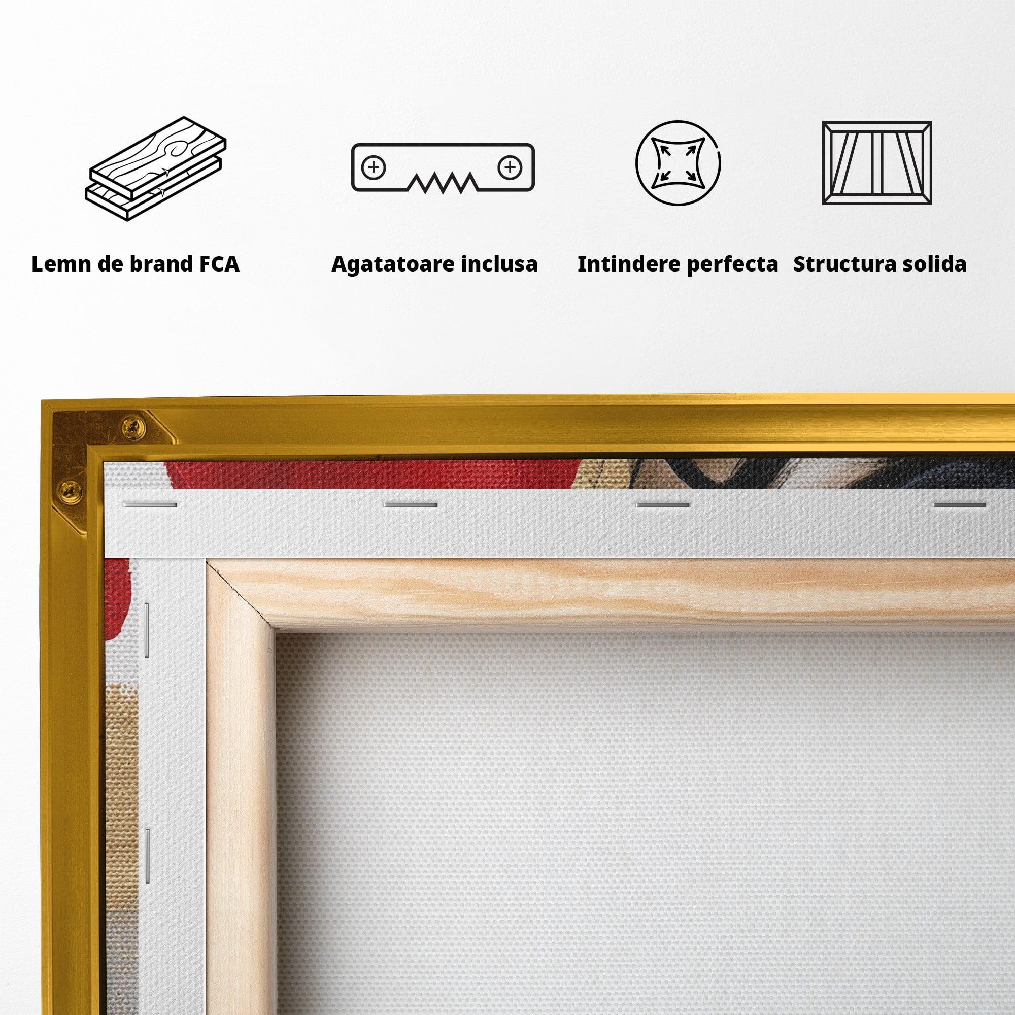 Tablou Canvas Premium LuxCanva® PI1317, Femeie Cu Maci, Podium, Flori, Portret, Eleganta, Culori Vibrante, Living, Dormitor