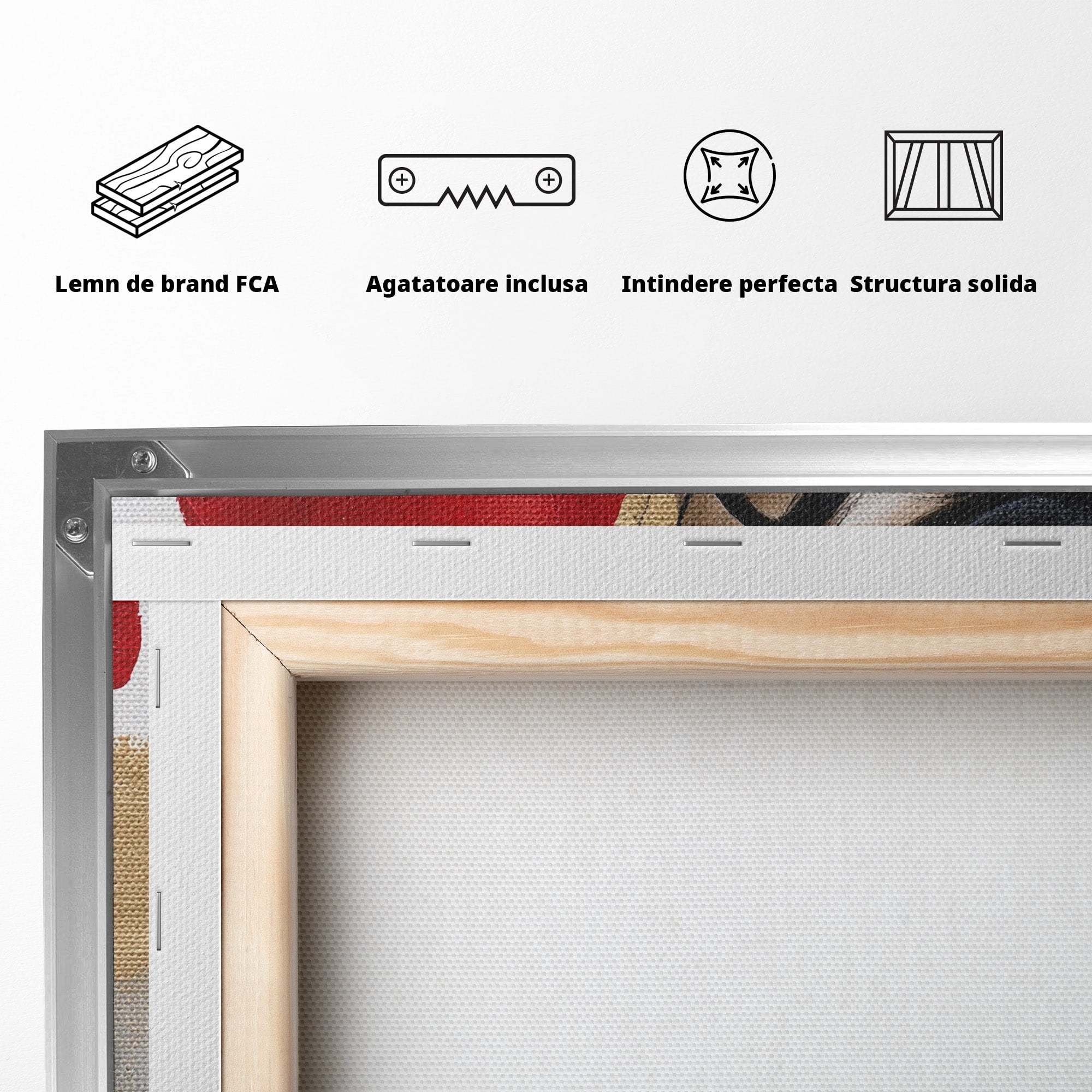 Tablou Canvas Premium LuxCanva® PI1317, Femeie Cu Maci, Podium, Flori, Portret, Eleganta, Culori Vibrante, Living, Dormitor