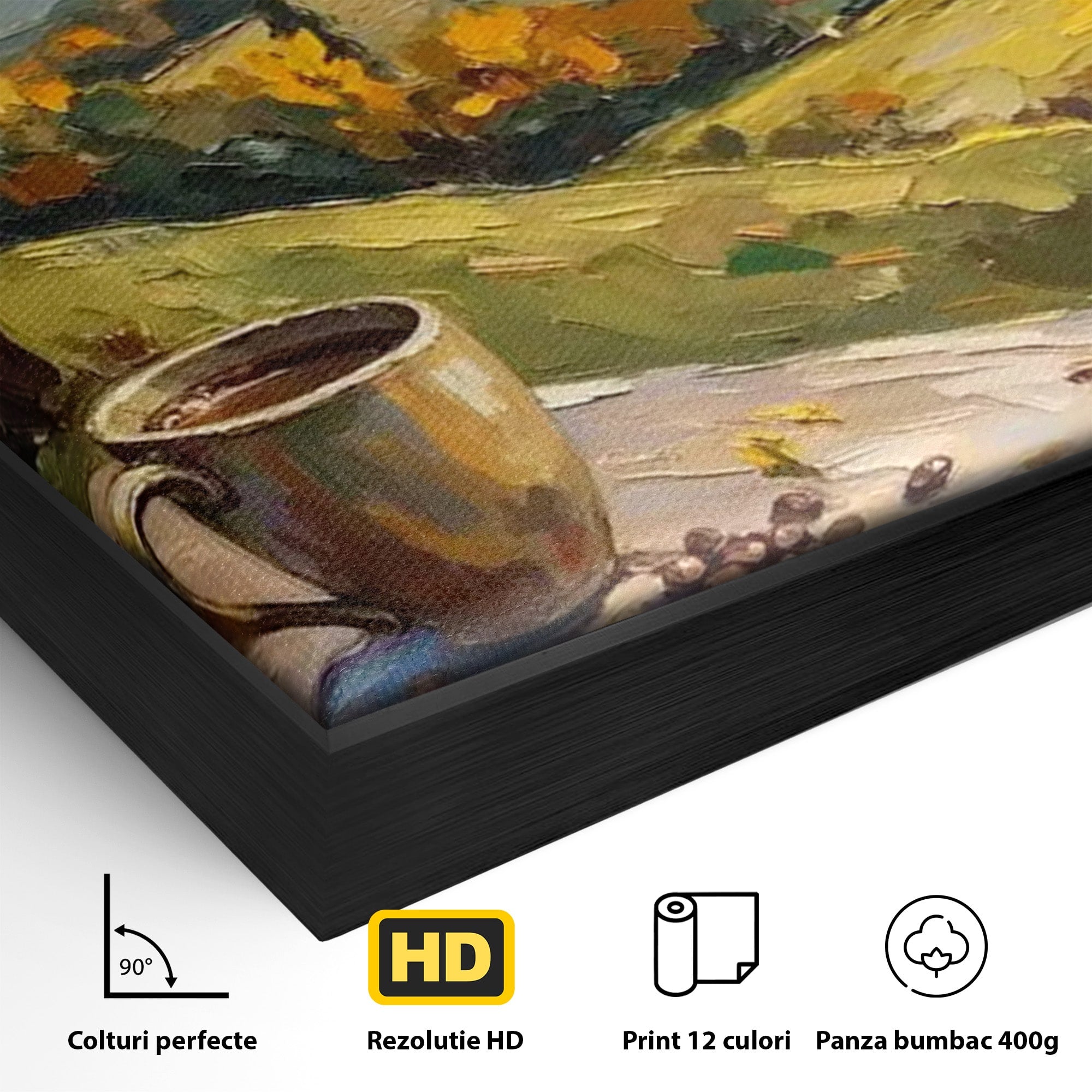 Tablou Canvas Premium LuxCanva® PI1318, Cafea De Toamna, Toamna, Peisaj, Cafea, Relaxare, Culori Vibrante, Living, Bucatarie