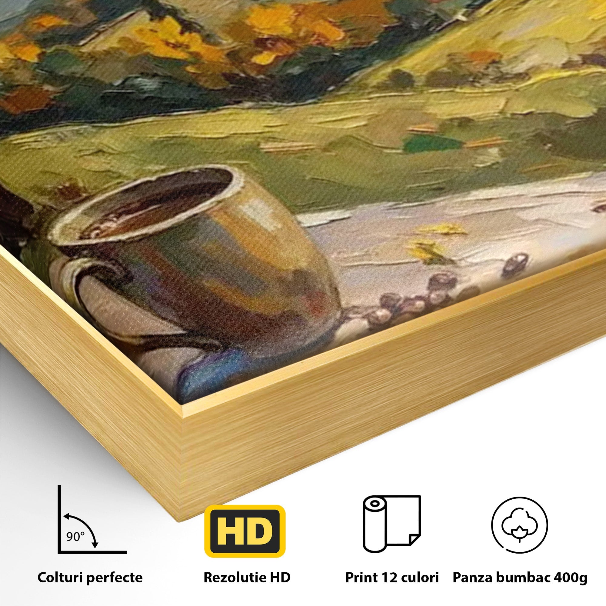 Tablou Canvas Premium LuxCanva® PI1318, Cafea De Toamna, Toamna, Peisaj, Cafea, Relaxare, Culori Vibrante, Living, Bucatarie