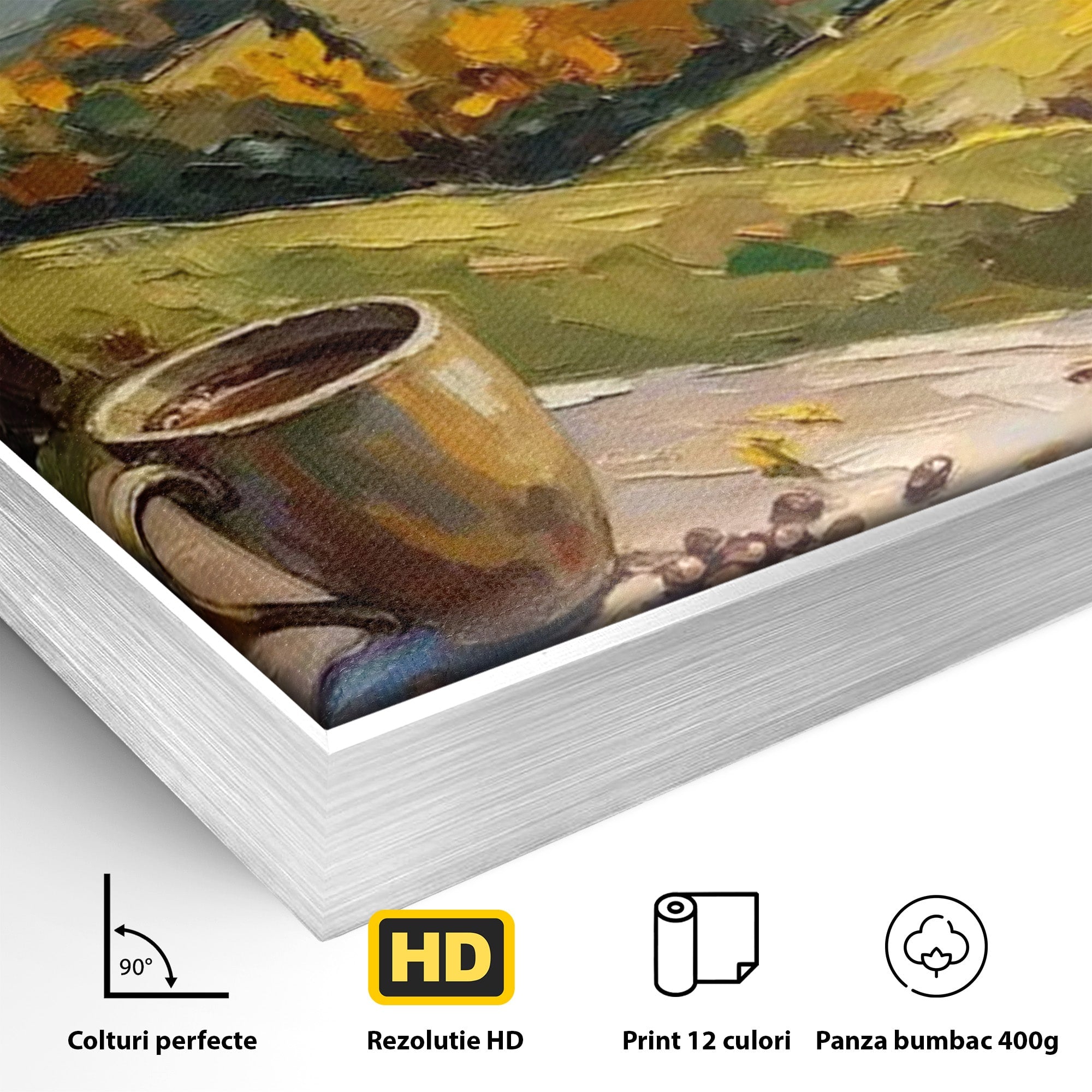 Tablou Canvas Premium LuxCanva® PI1318, Cafea De Toamna, Toamna, Peisaj, Cafea, Relaxare, Culori Vibrante, Living, Bucatarie