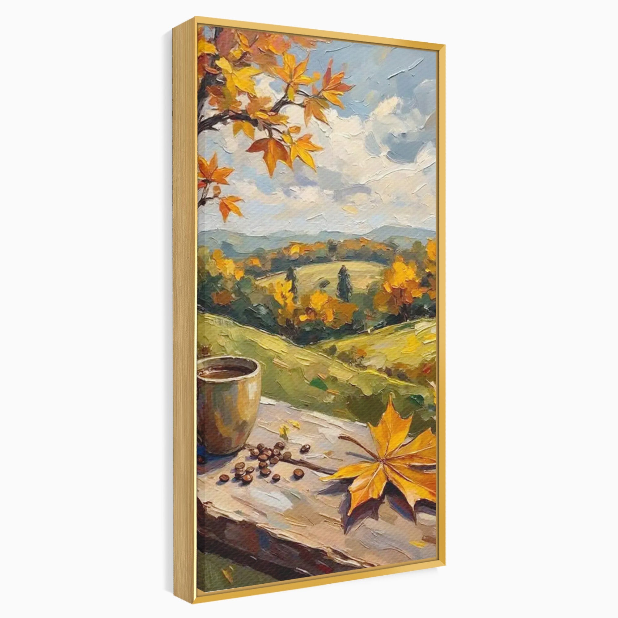 Tablou Canvas Premium LuxCanva® PI1318, Cafea De Toamna, Toamna, Peisaj, Cafea, Relaxare, Culori Vibrante, Living, Bucatarie