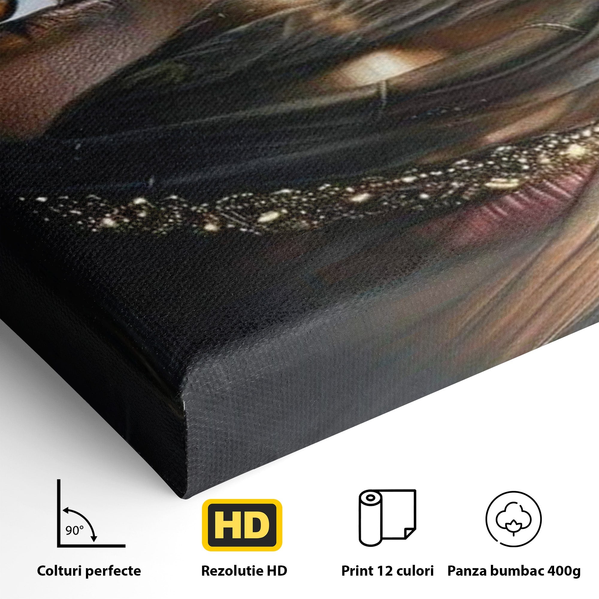 Tablou Canvas Premium LuxCanva® PI1319, Ochii Care Povestesc, Portret, Femeie, Mister, Privire, Culori Vibrante, Living, Dormitor