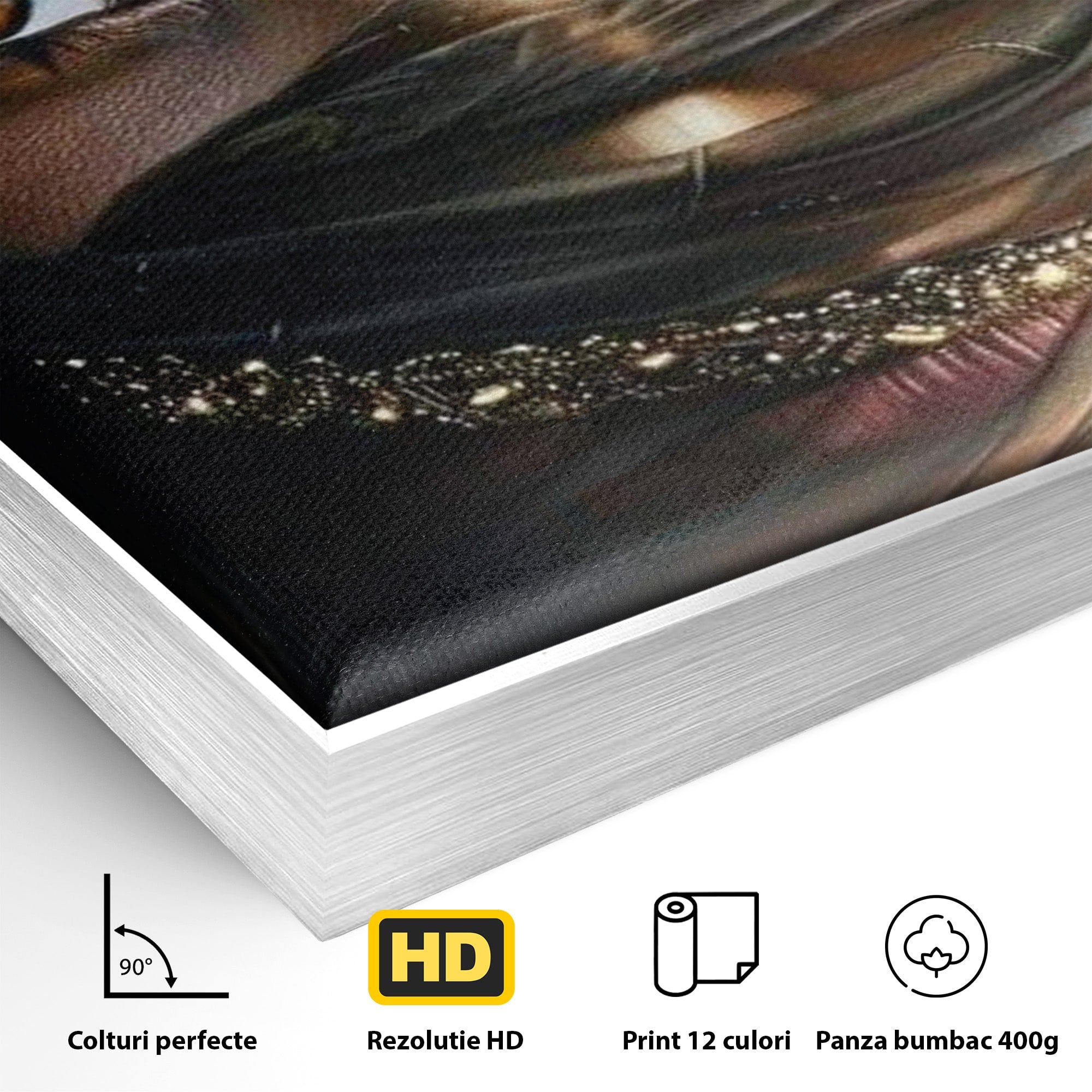 Tablou Canvas Premium LuxCanva® PI1319, Ochii Care Povestesc, Portret, Femeie, Mister, Privire, Culori Vibrante, Living, Dormitor