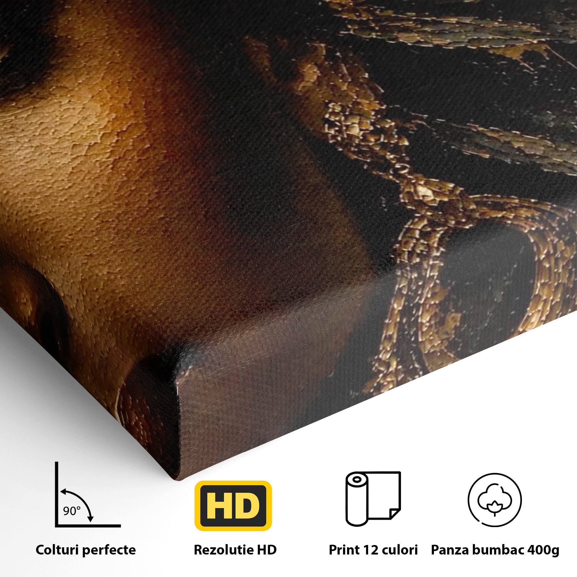 Tablou Canvas Premium LuxCanva® PI1320, Portret Regal African, Turban, Femeie, Eleganta, Arta, Culori Vibrante, Living, Dormitor