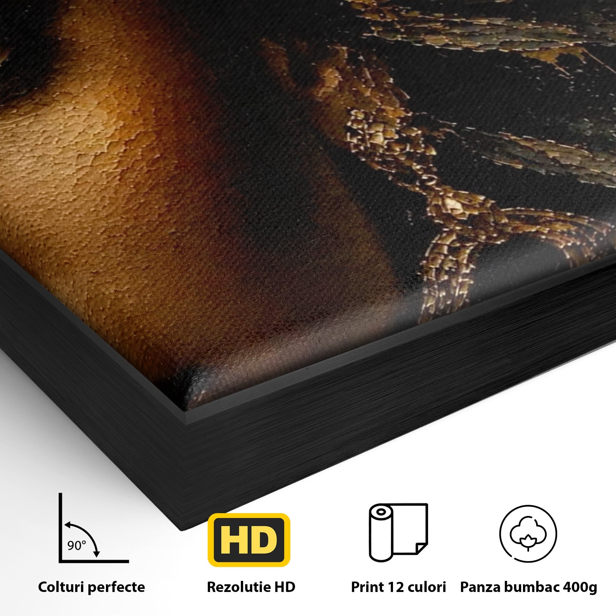 Tablou Canvas Premium LuxCanva® PI1320, Portret Regal African, Turban, Femeie, Eleganta, Arta, Culori Vibrante, Living, Dormitor